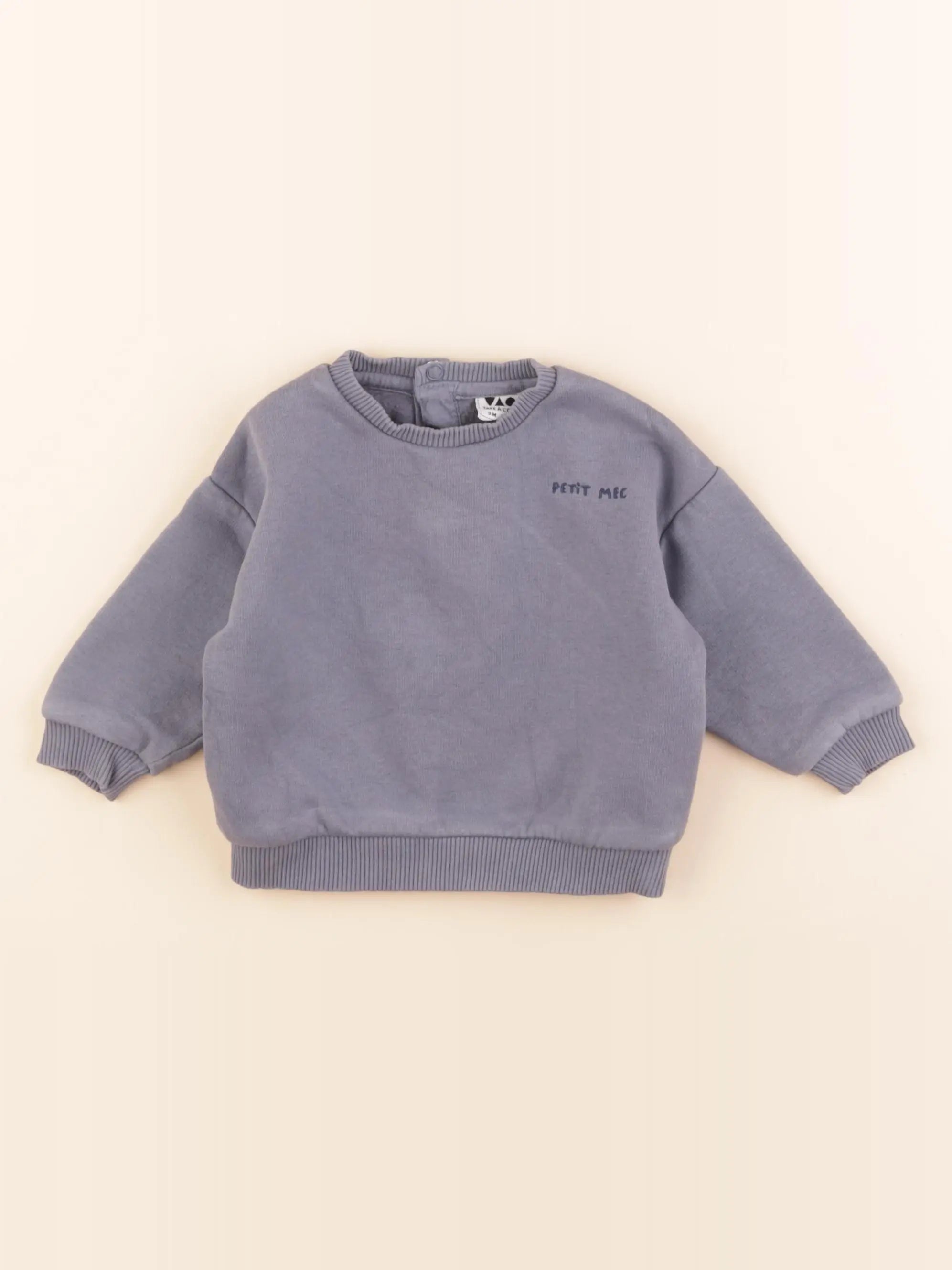Tape à l'oeil - sweat bleu - 9 mois
