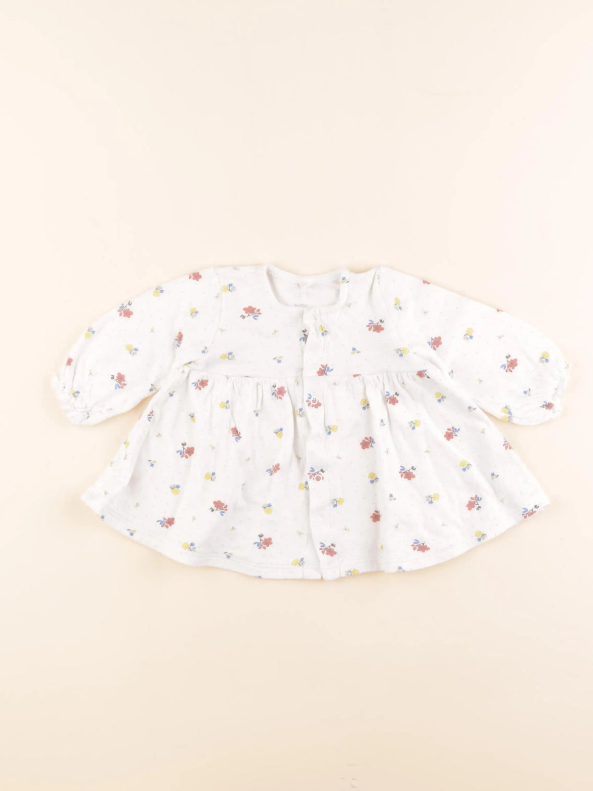 Petit Bateau - robe blanc - 6 mois