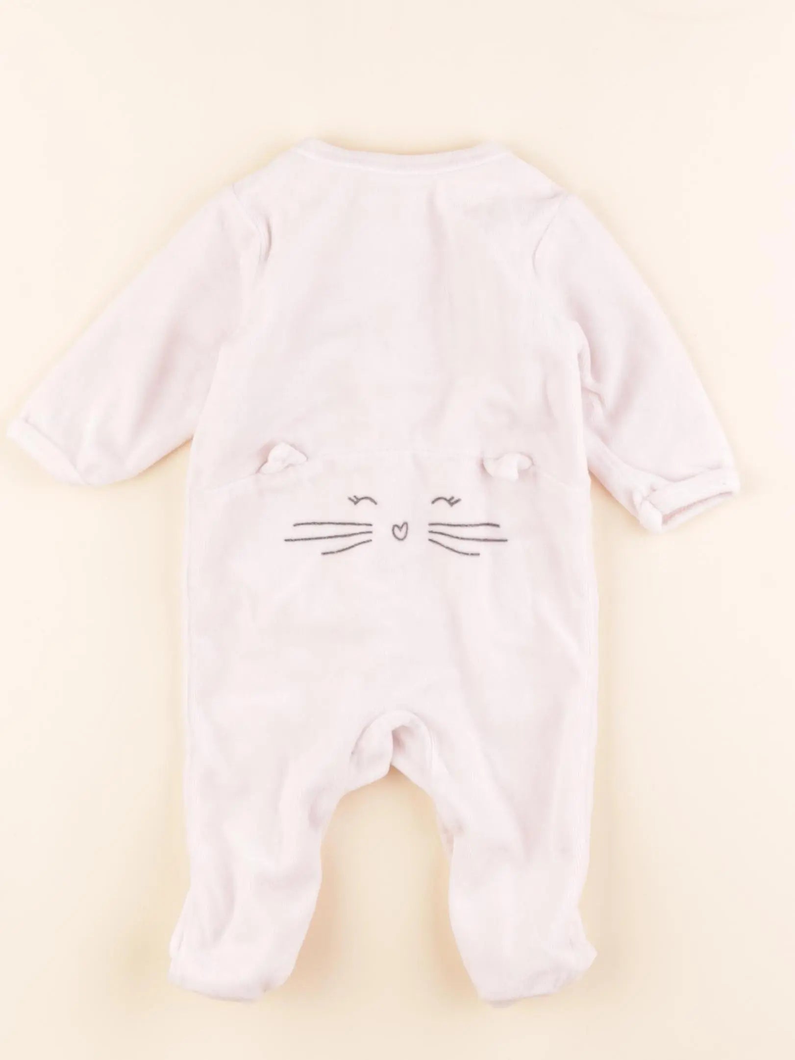 Vertbaudet - pyjama velours rose - 3 mois