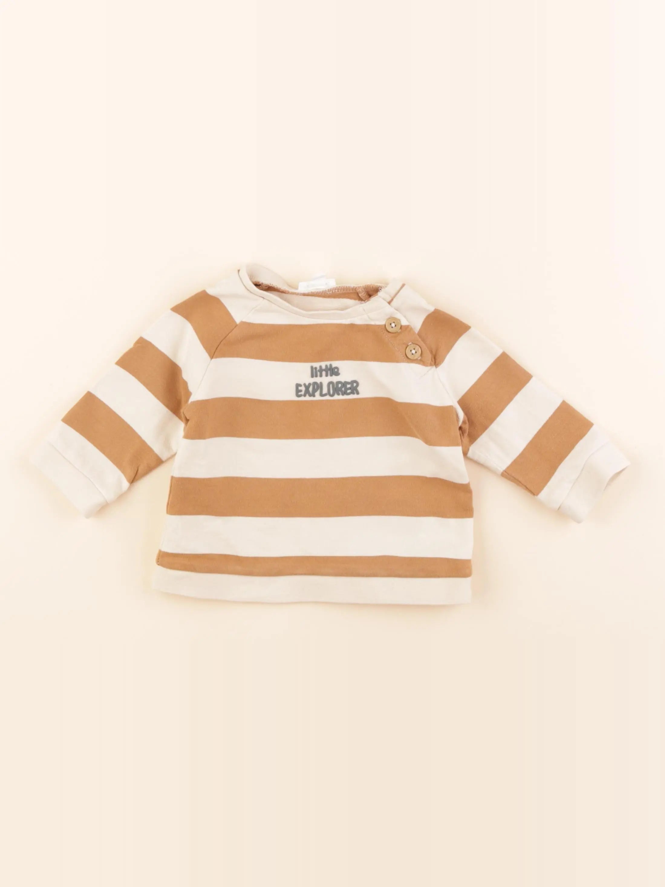 Vertbaudet - sweat marron - 9 mois