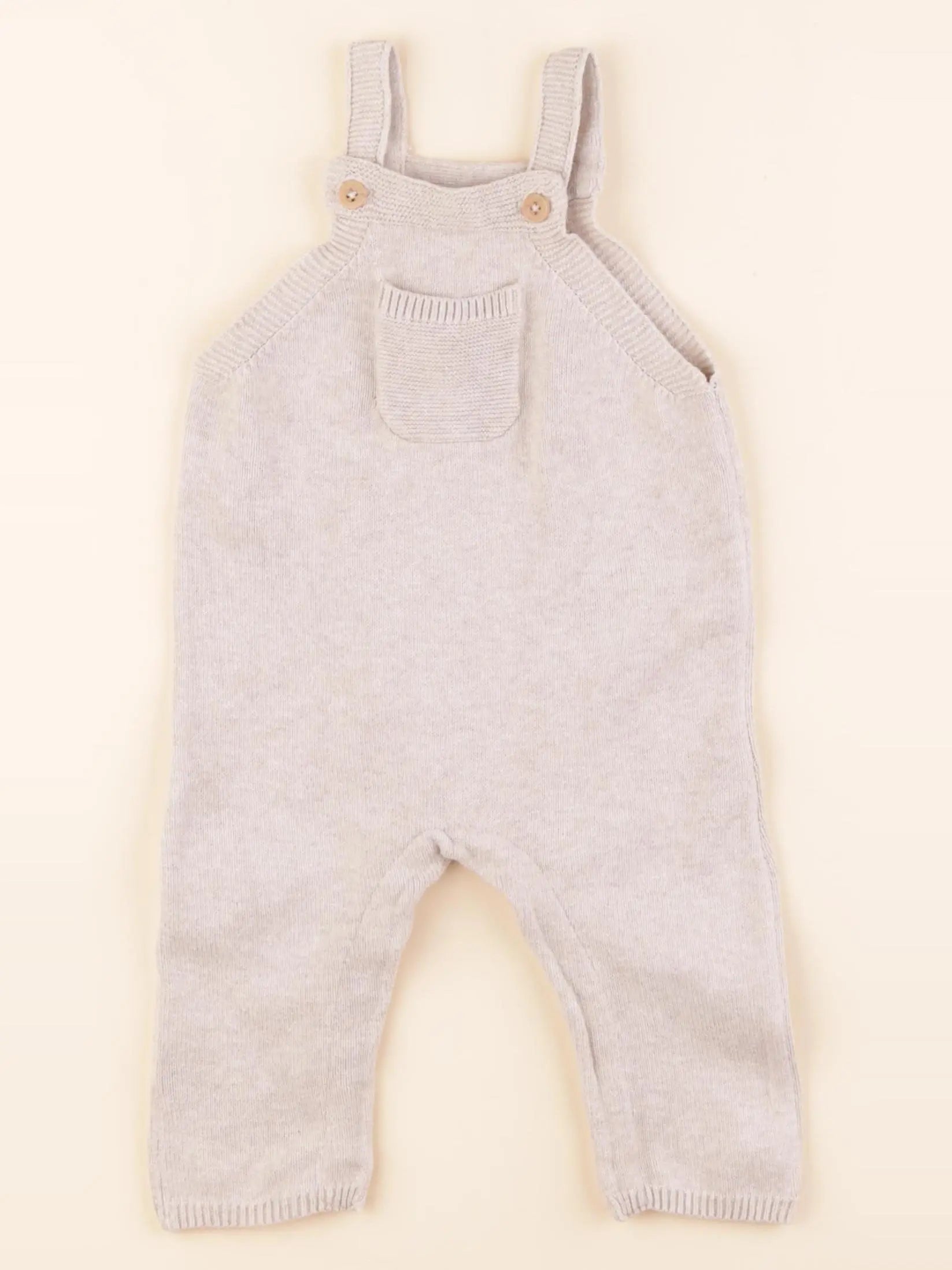 Vertbaudet - salopette beige - 6 mois