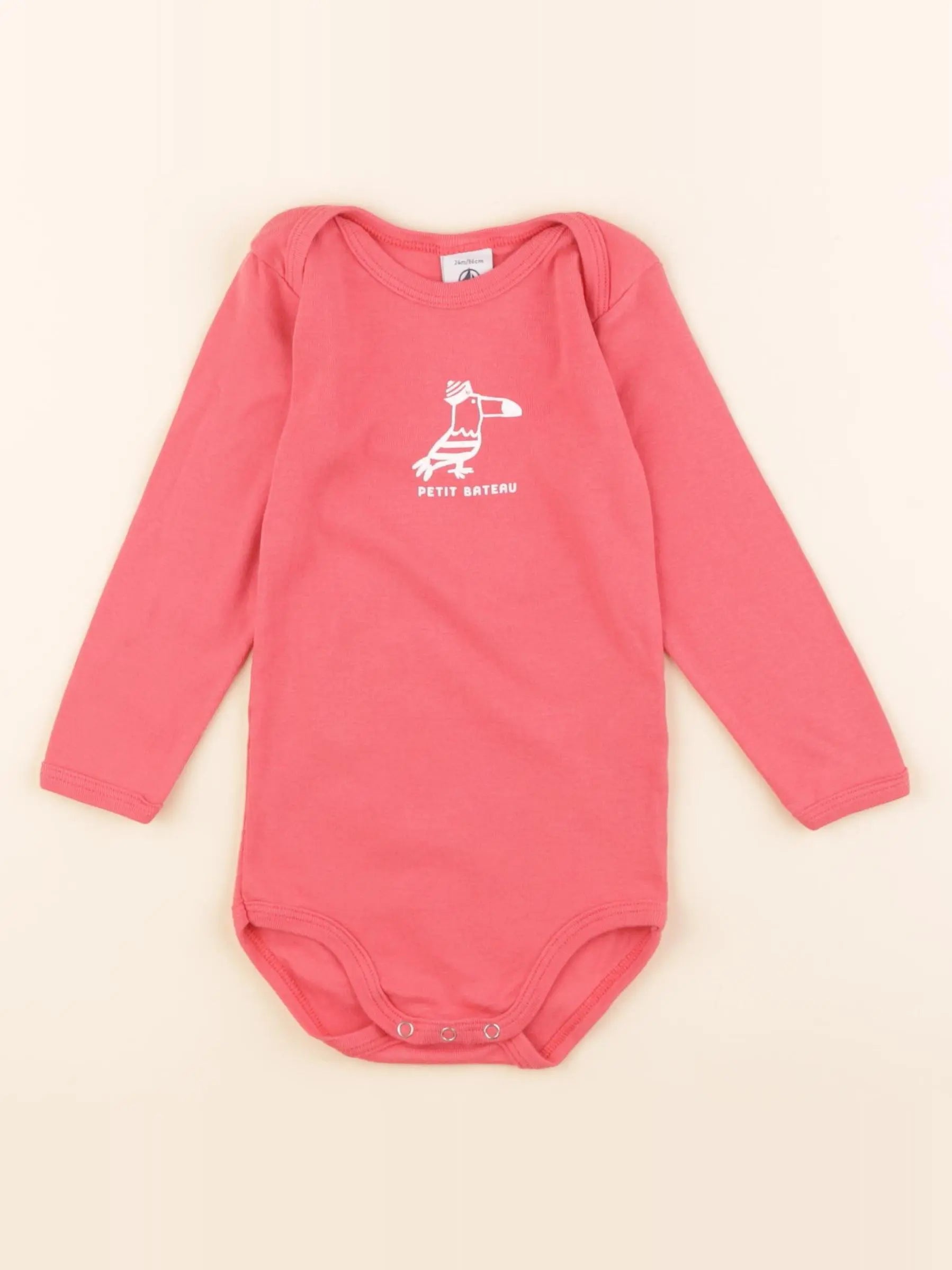 Petit Bateau - body rose - 24 mois