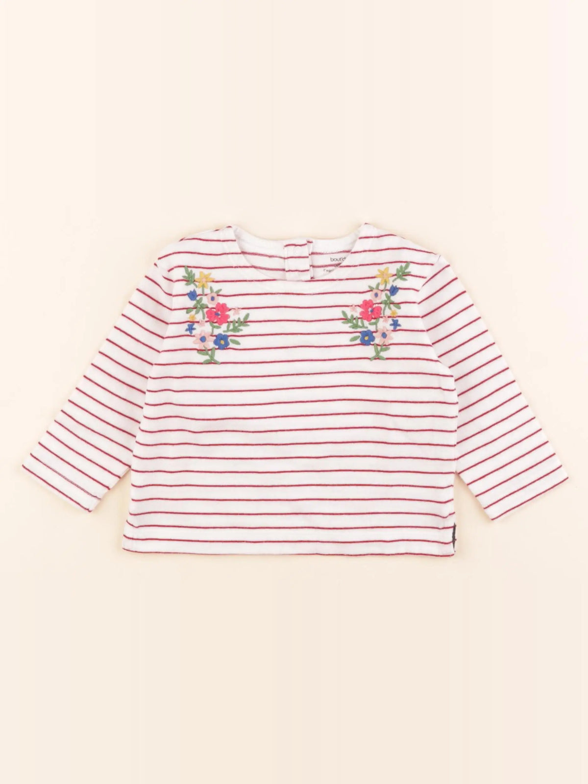 Boutchou - tee-shirt blanc, rouge - 6 mois