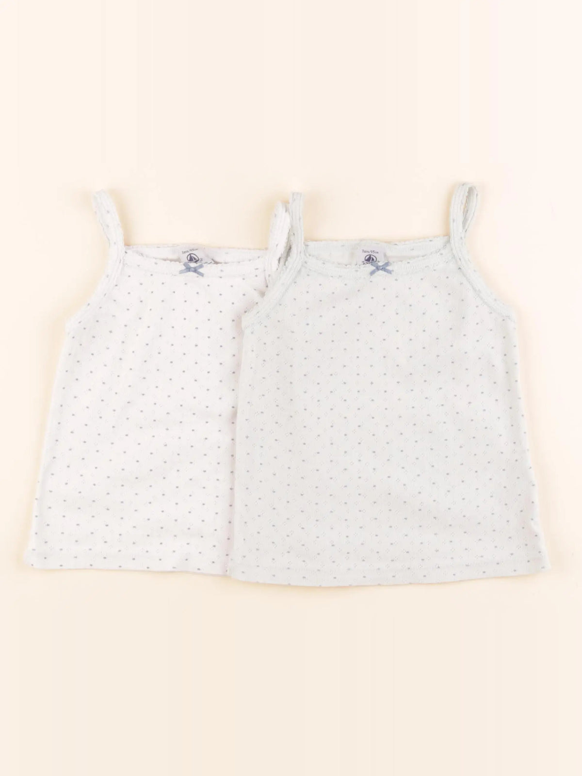 Petit Bateau - lot de 2 maillots de corps bleu, vert - 3 ans