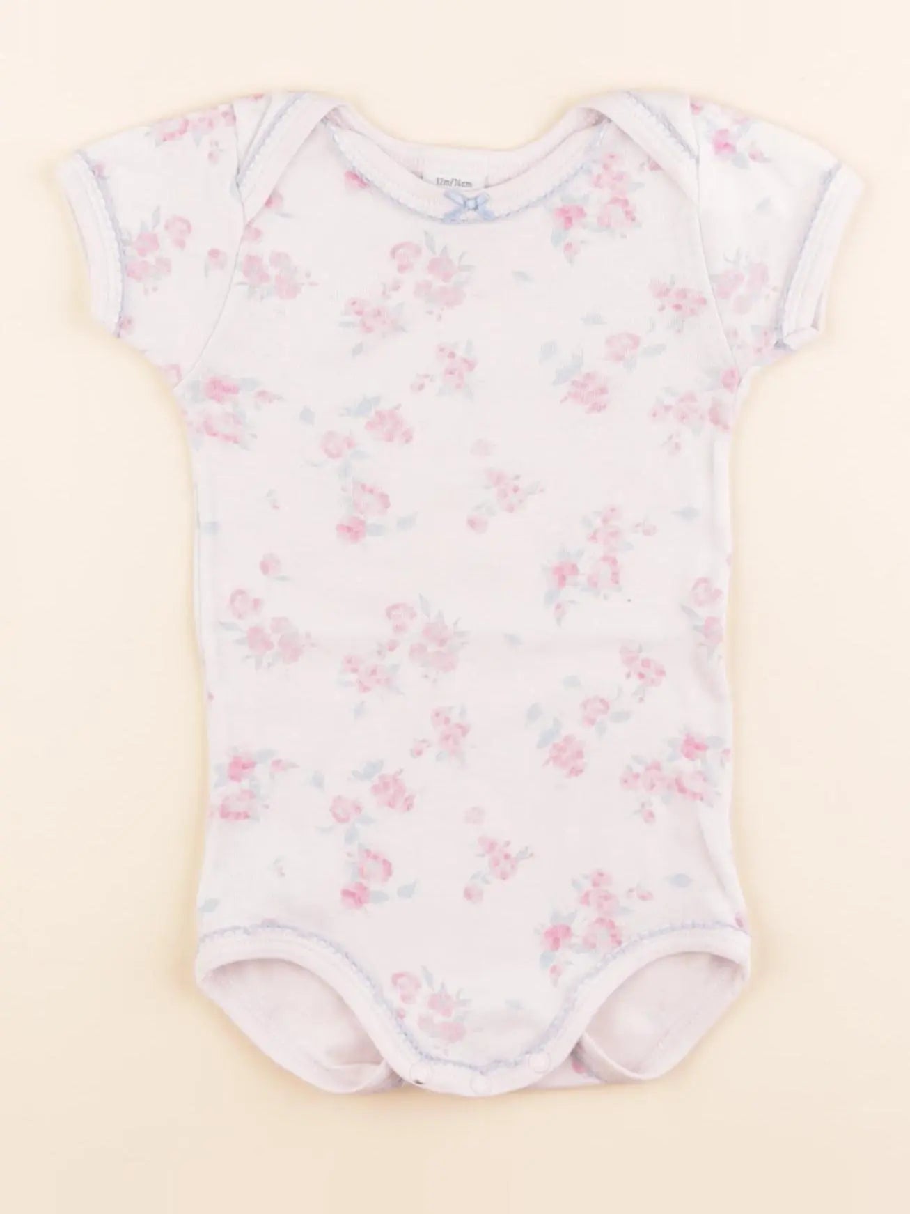 Petit Bateau - body rose - 12 mois