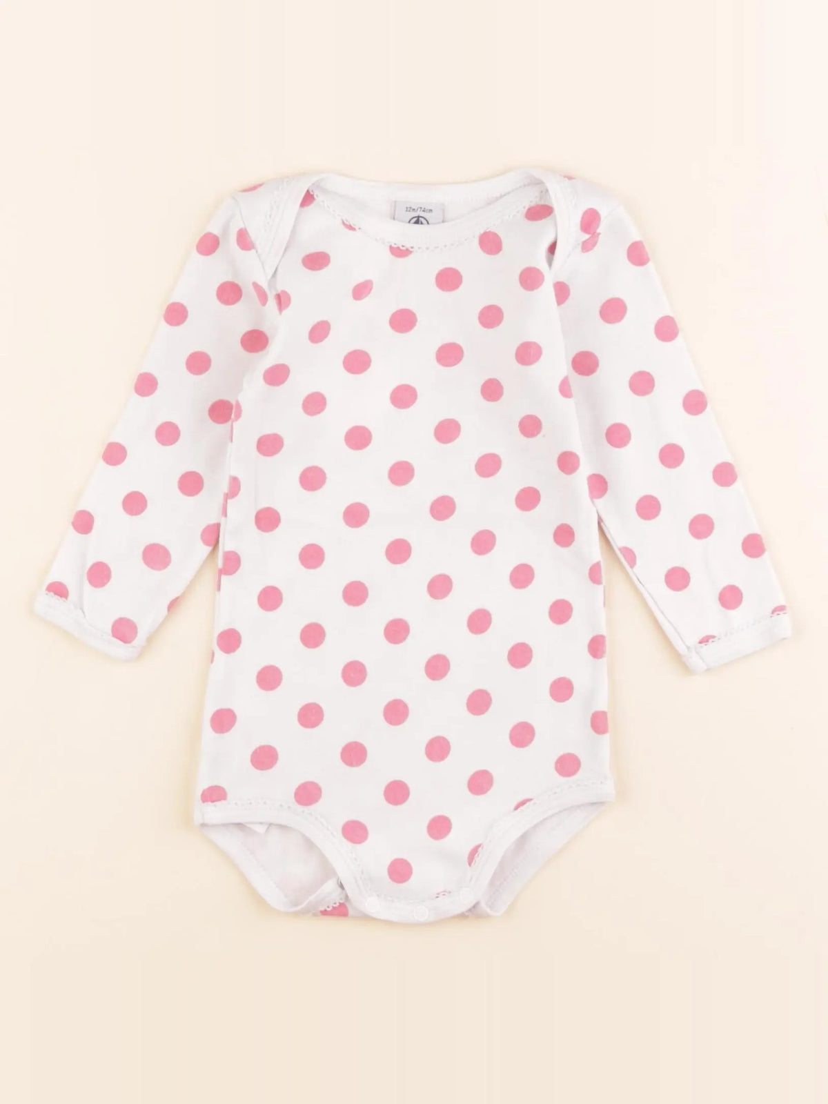 Petit Bateau - body rose - 12 mois