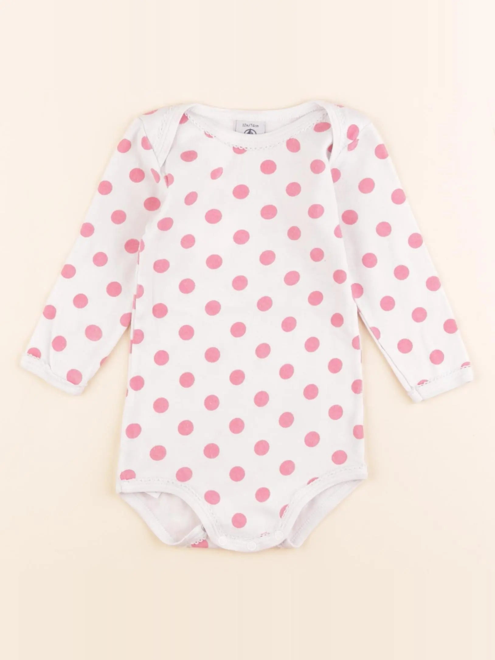 Petit Bateau - body rose - 12 mois