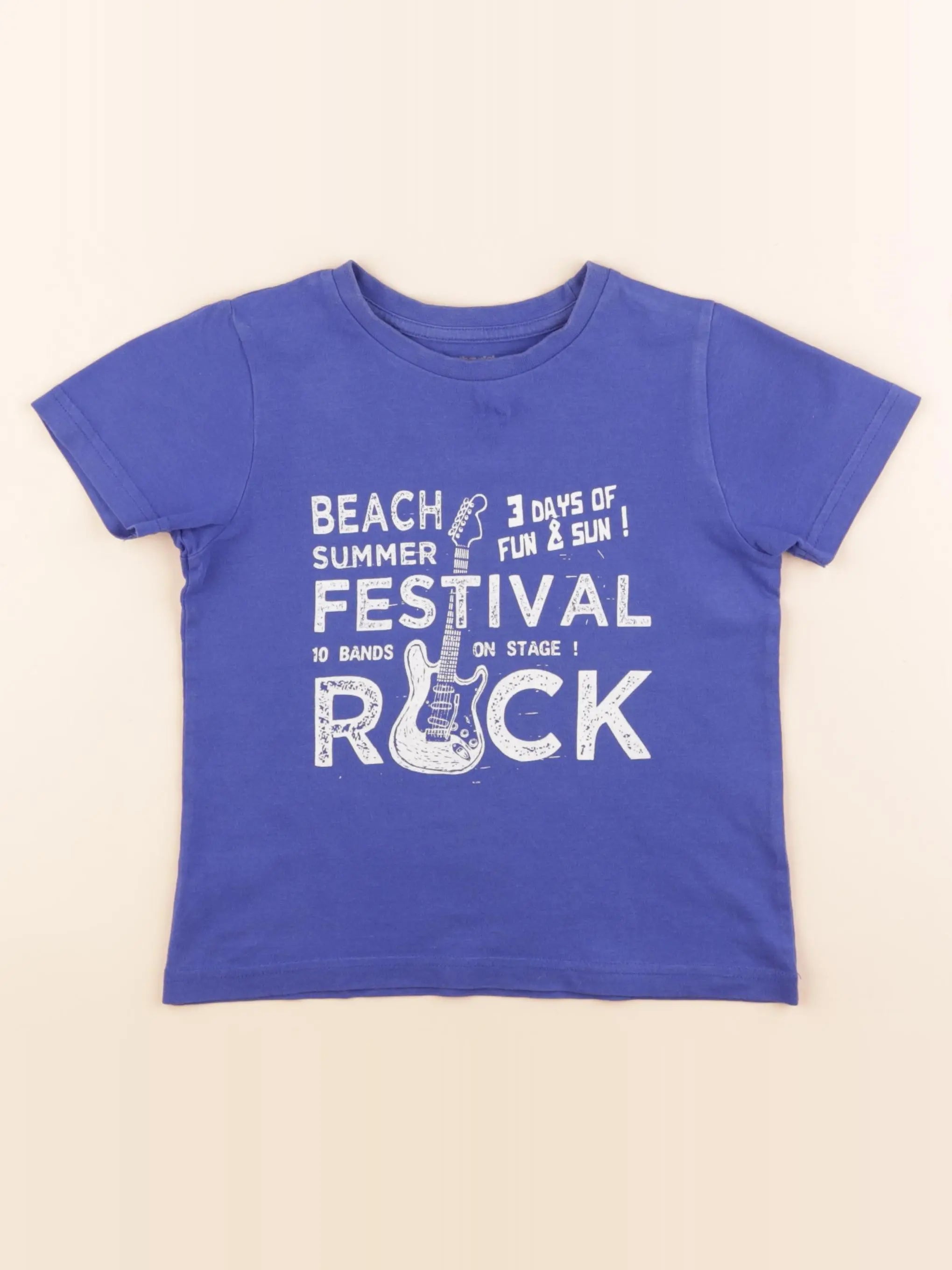 Vertbaudet - tee-shirt bleu - 5 ans