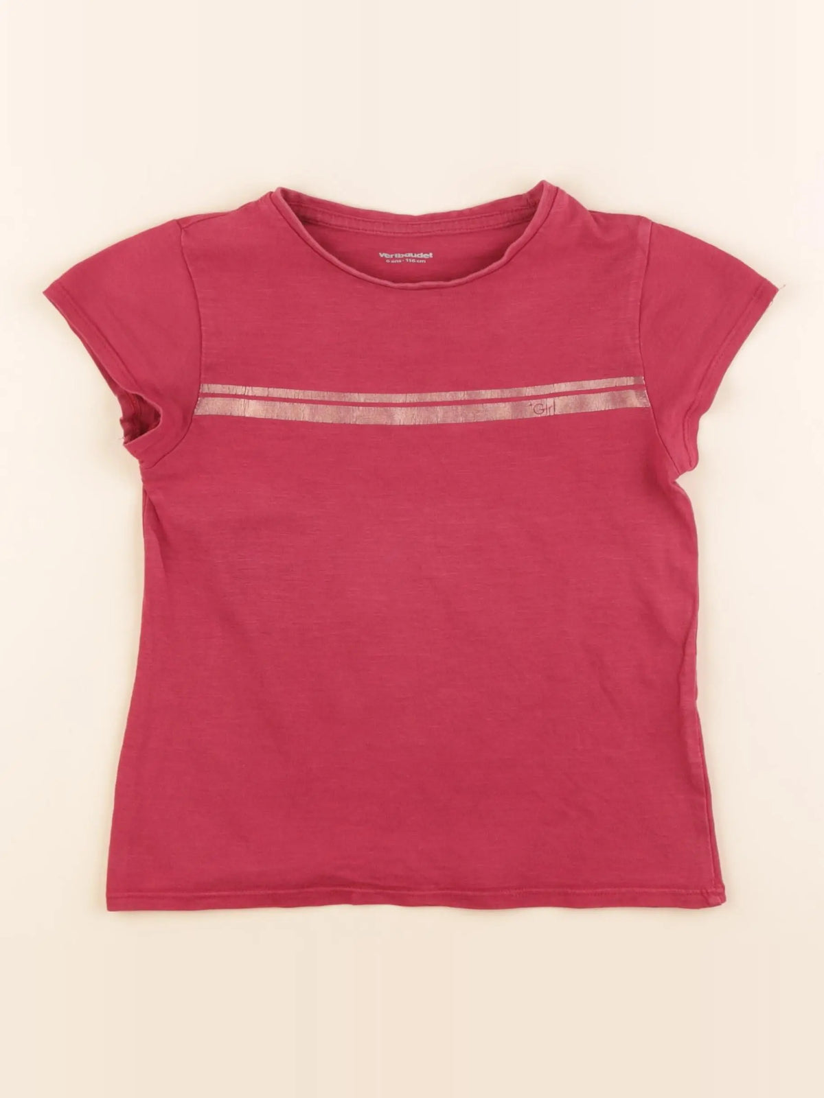 Vertbaudet - tee-shirt rouge, or - 6 ans