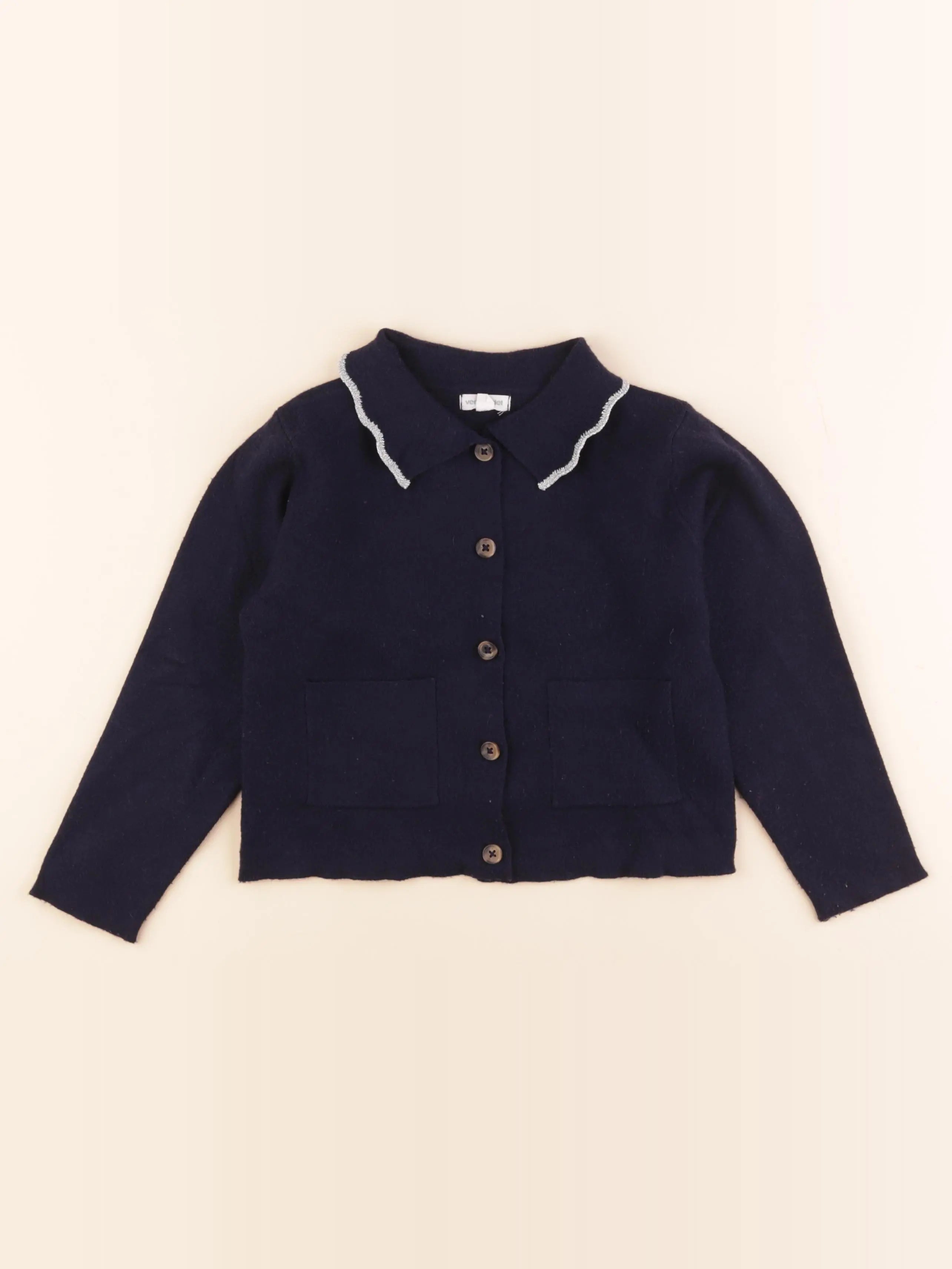 Vertbaudet - gilet bleu, or - 6 ans