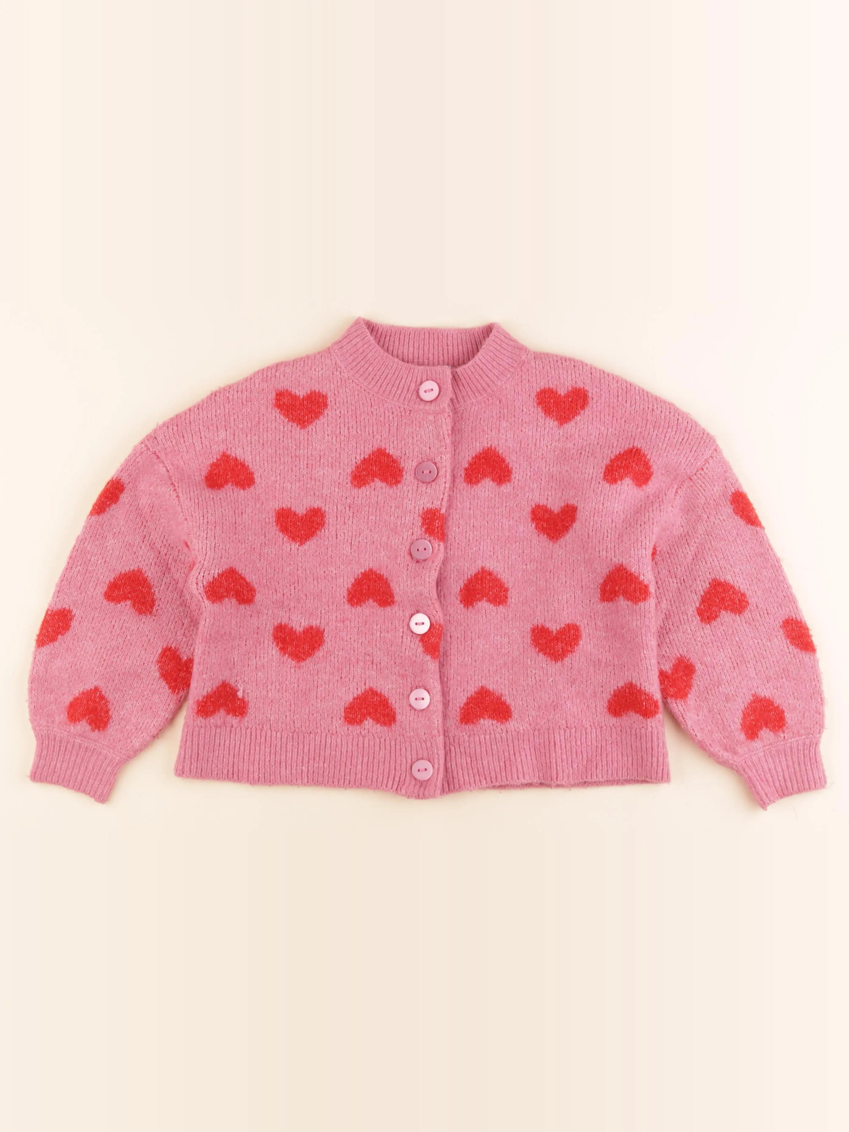 Vertbaudet - gilet rose, rouge - 6 ans