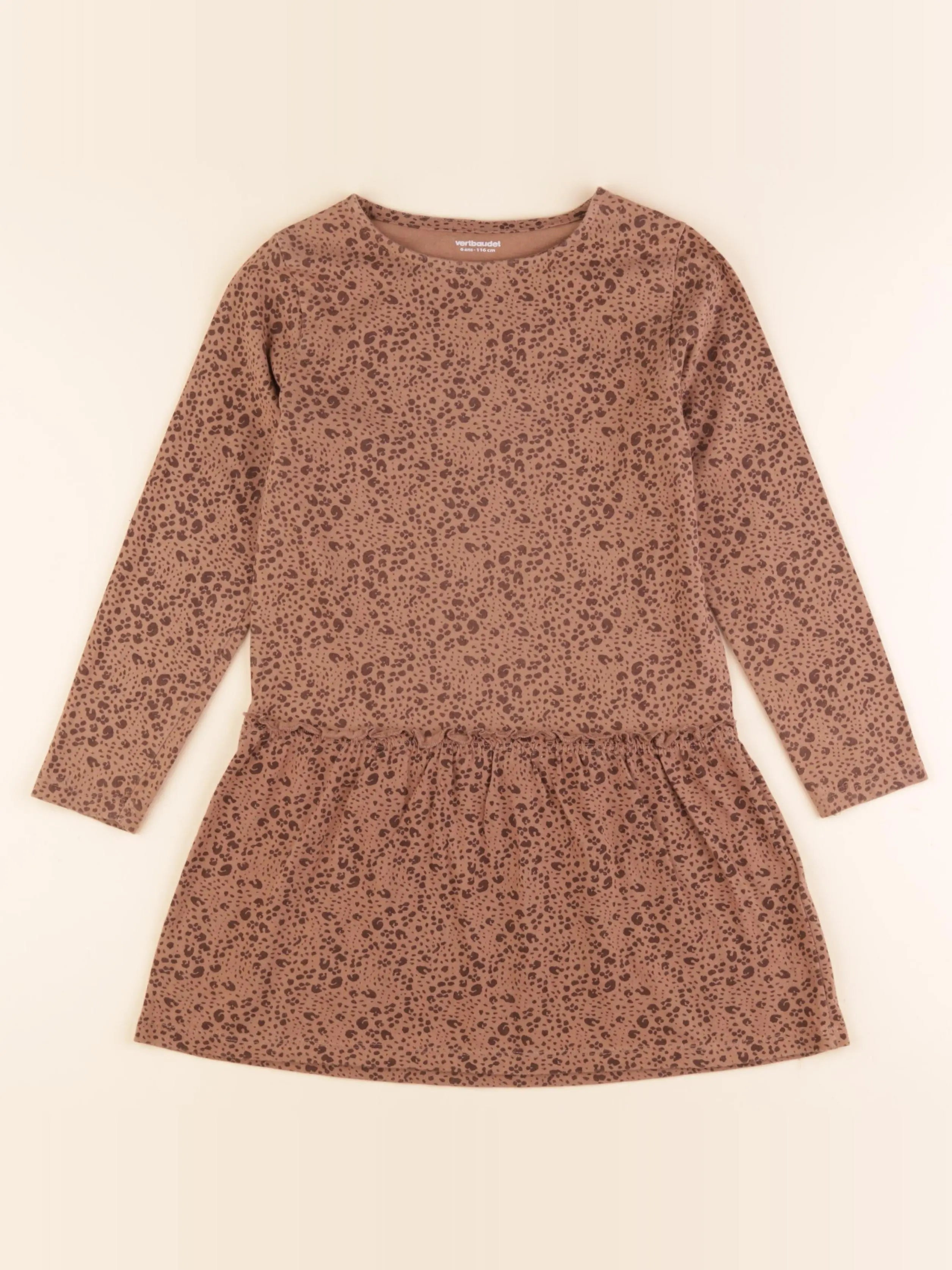 Vertbaudet - robe marron - 6 ans