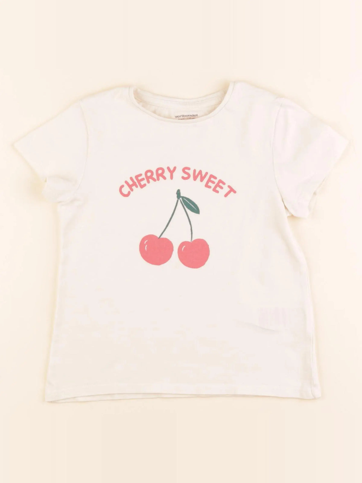 Vertbaudet - tee-shirt beige - 6 ans