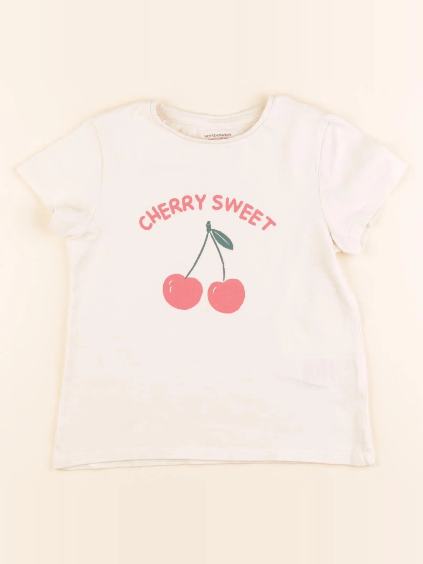 Vertbaudet - tee-shirt beige - 6 ans