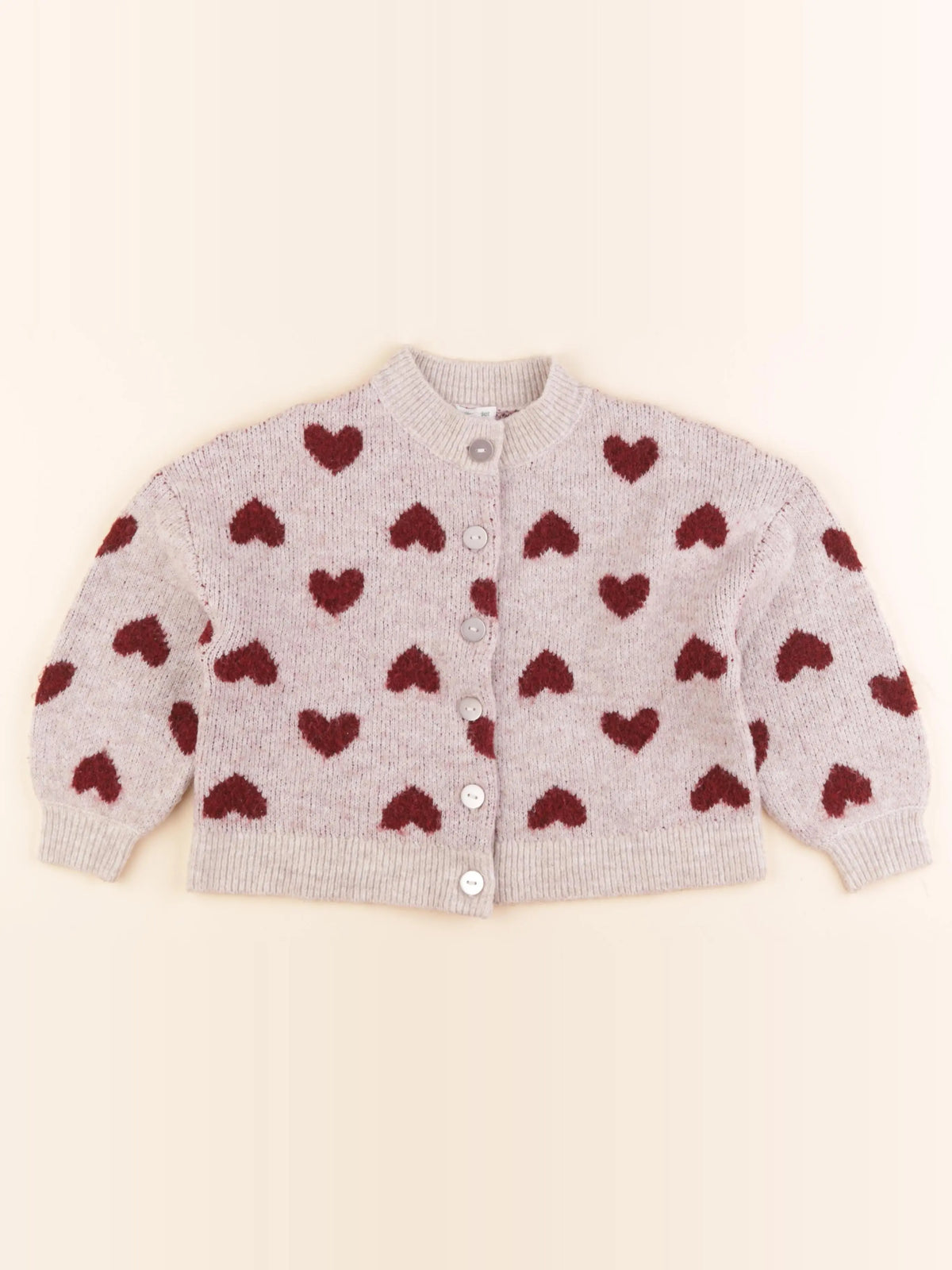 Vertbaudet - gilet gris, rouge - 6 ans