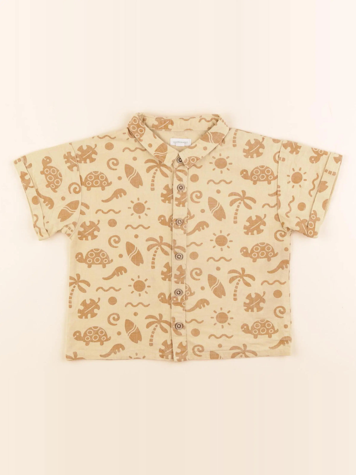 Vertbaudet - chemise jaune, marron - 36 mois