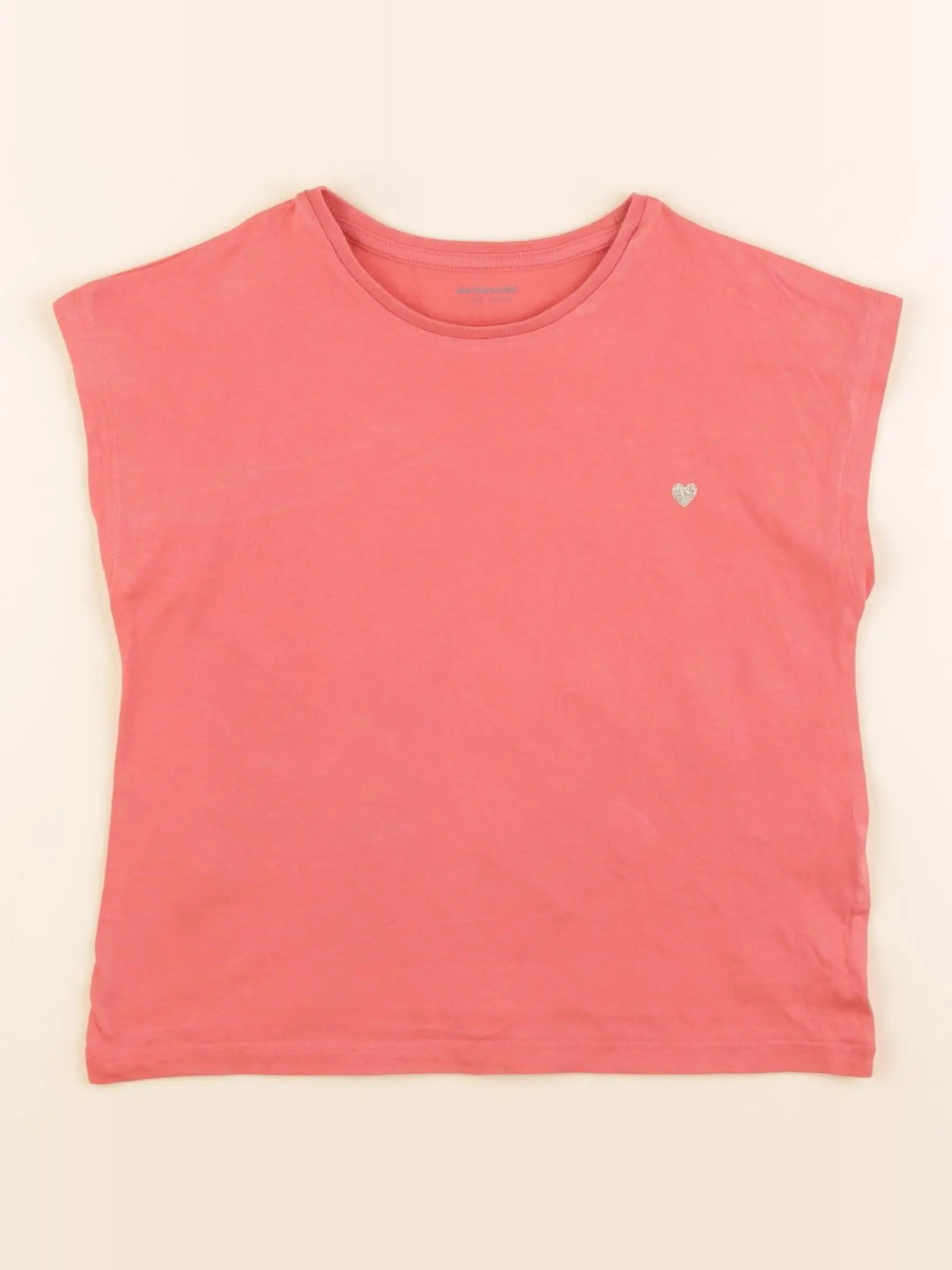 Vertbaudet - tee-shirt rouge, or - 5 ans