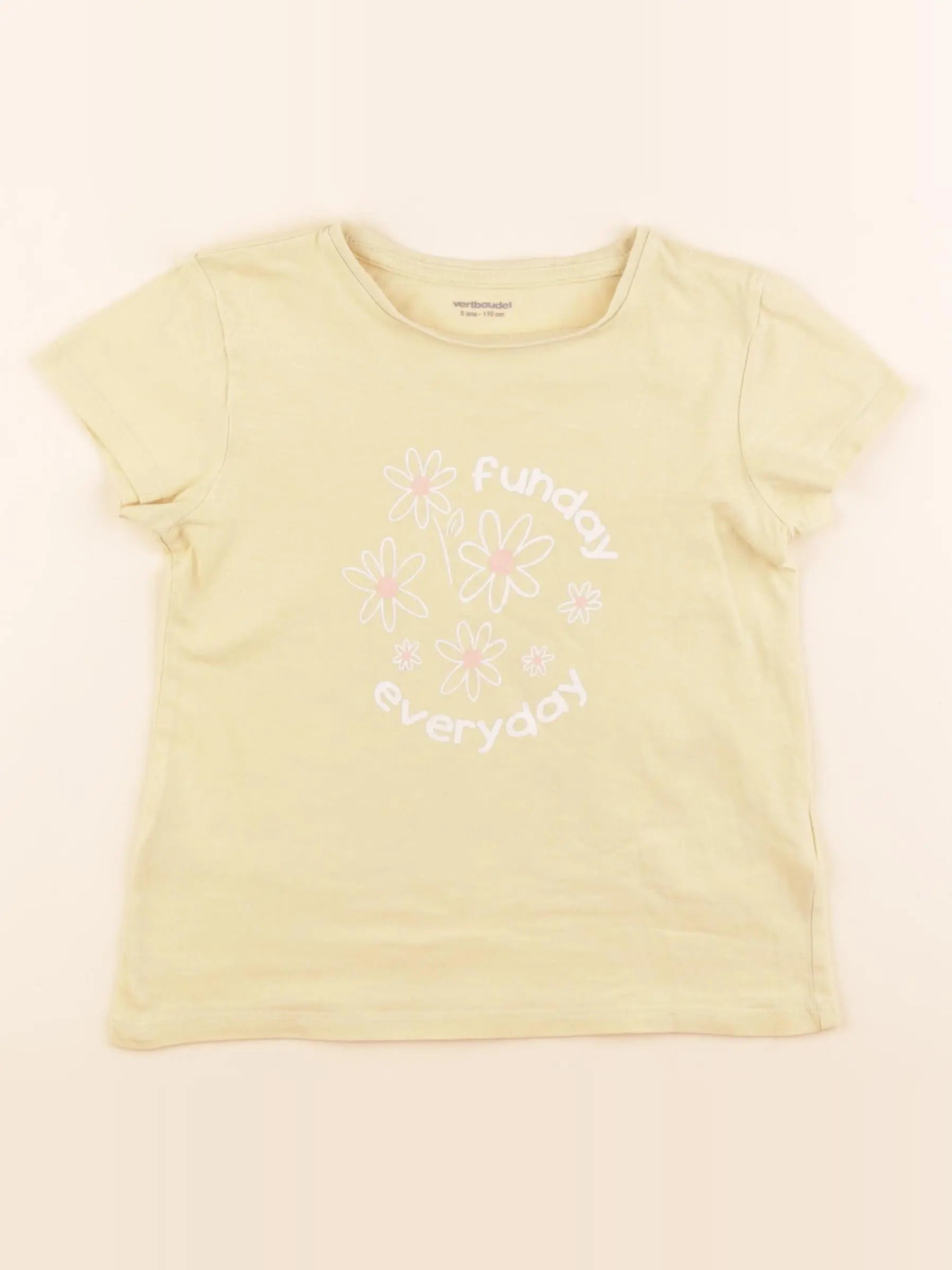 Vertbaudet - tee-shirt jaune - 5 ans
