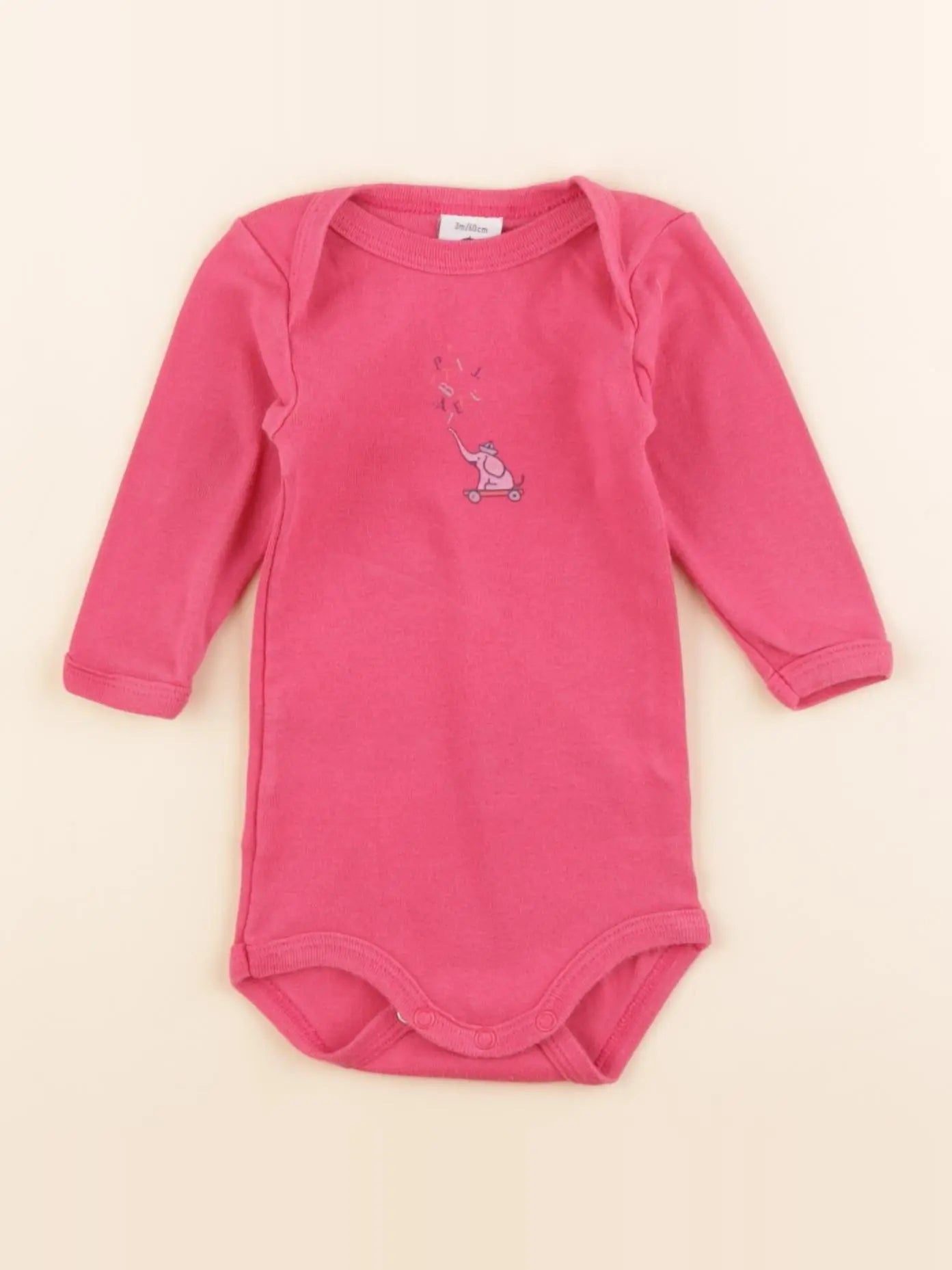 Petit Bateau - body rose - 3 mois