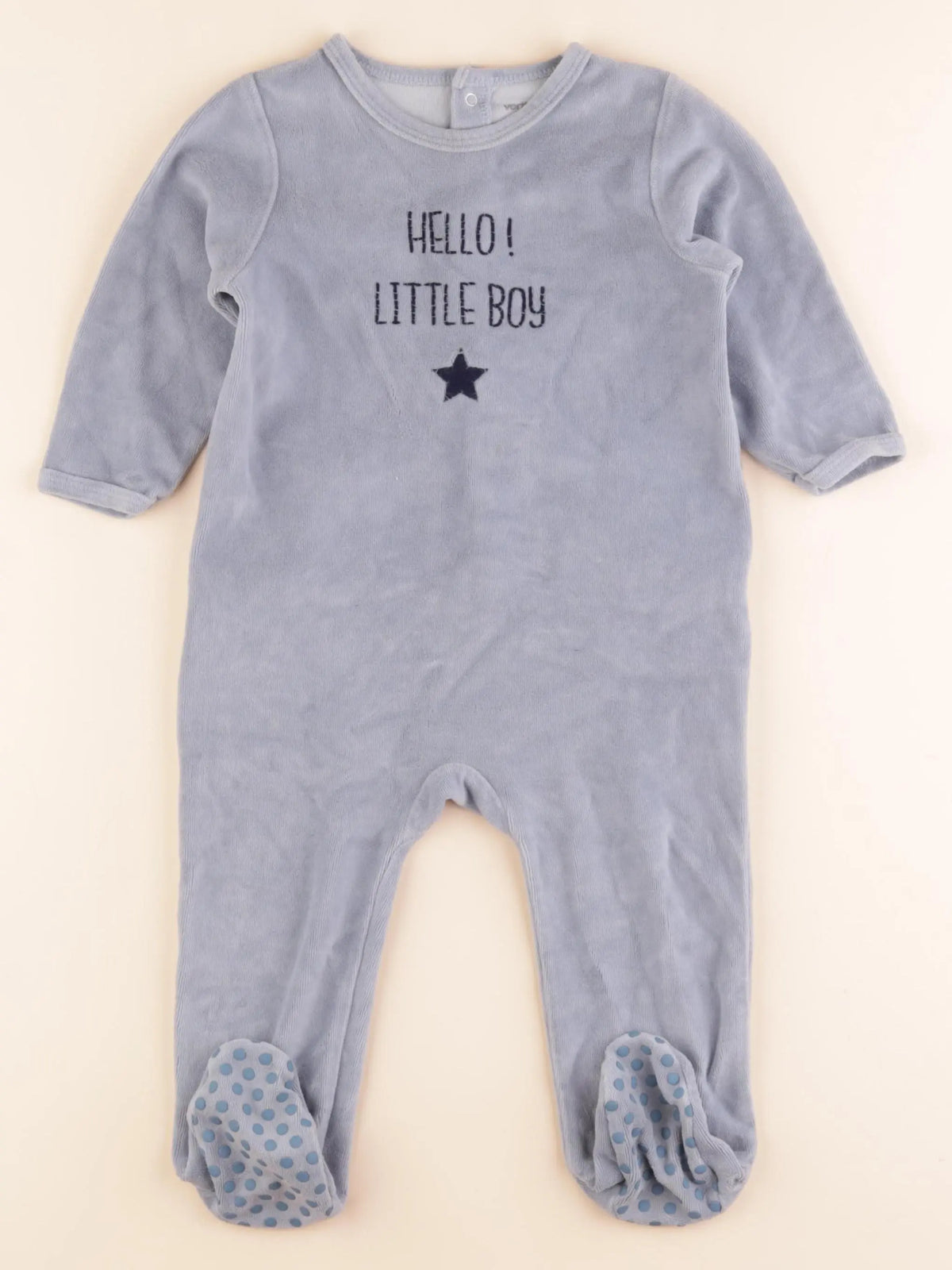 Vertbaudet - pyjama velours bleu - 18 mois