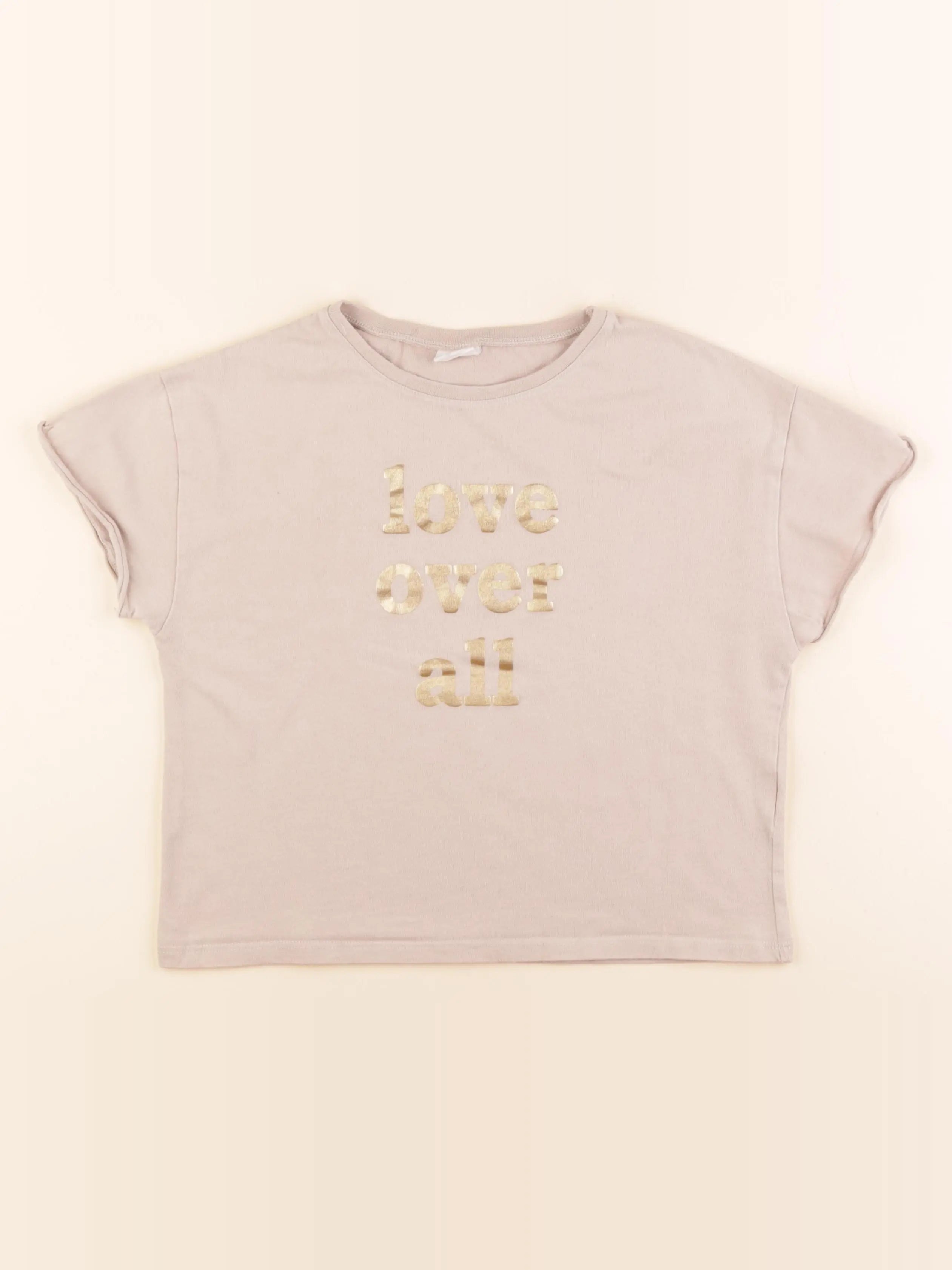 Zara - tee-shirt marron, or - 10 ans
