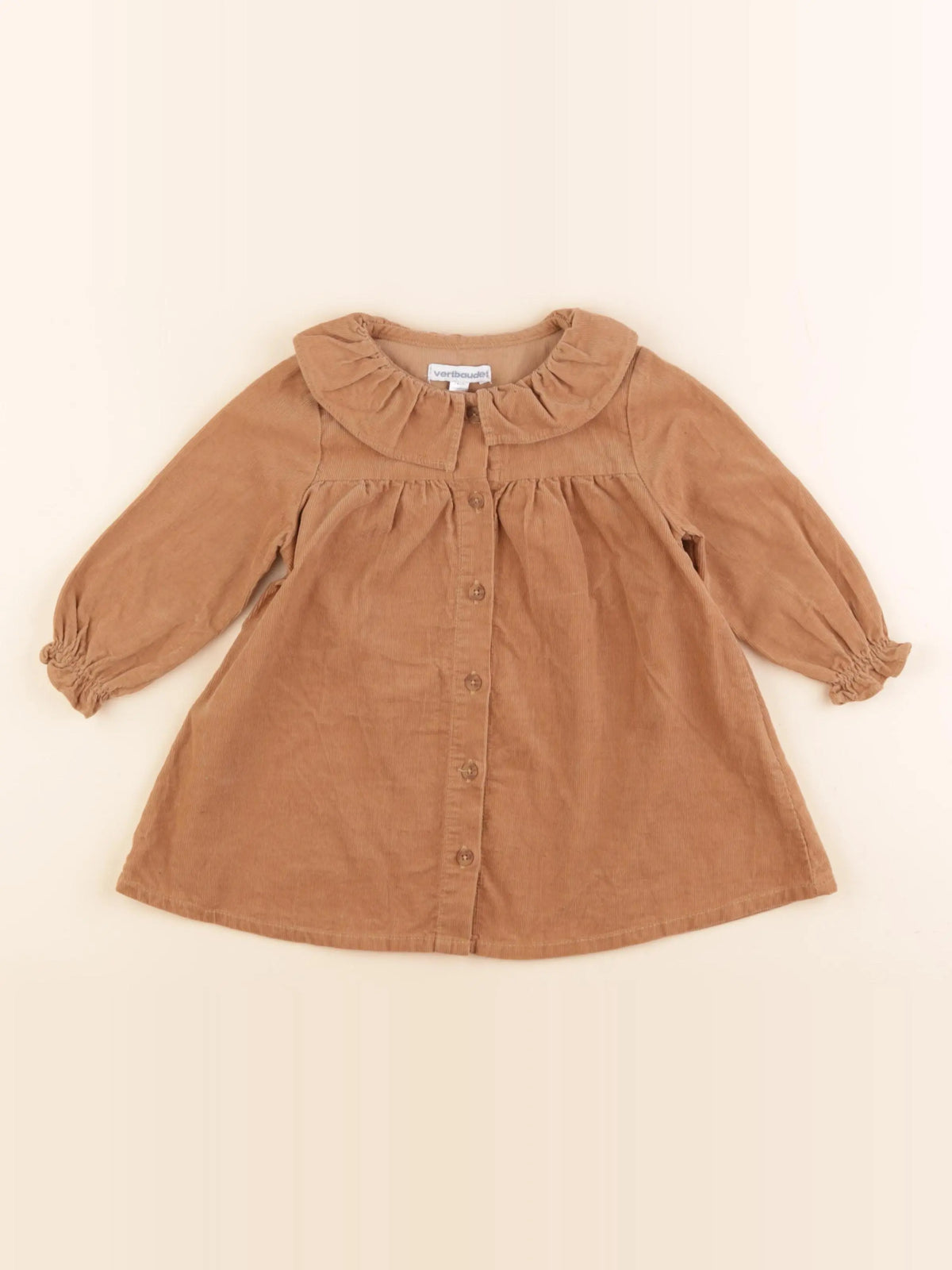 Vertbaudet - robe marron - 12 mois