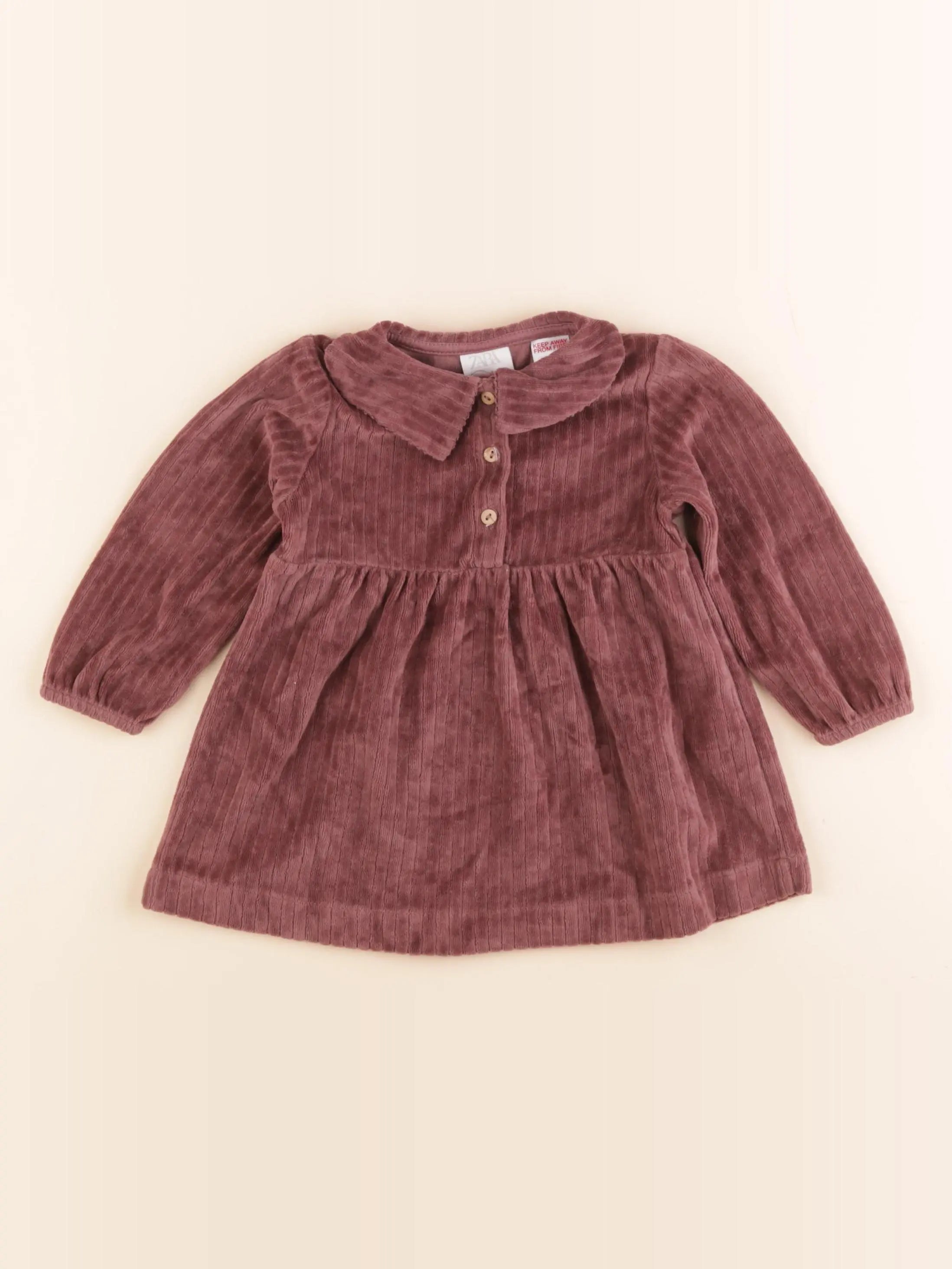 Zara - robe marron - 9/12 mois