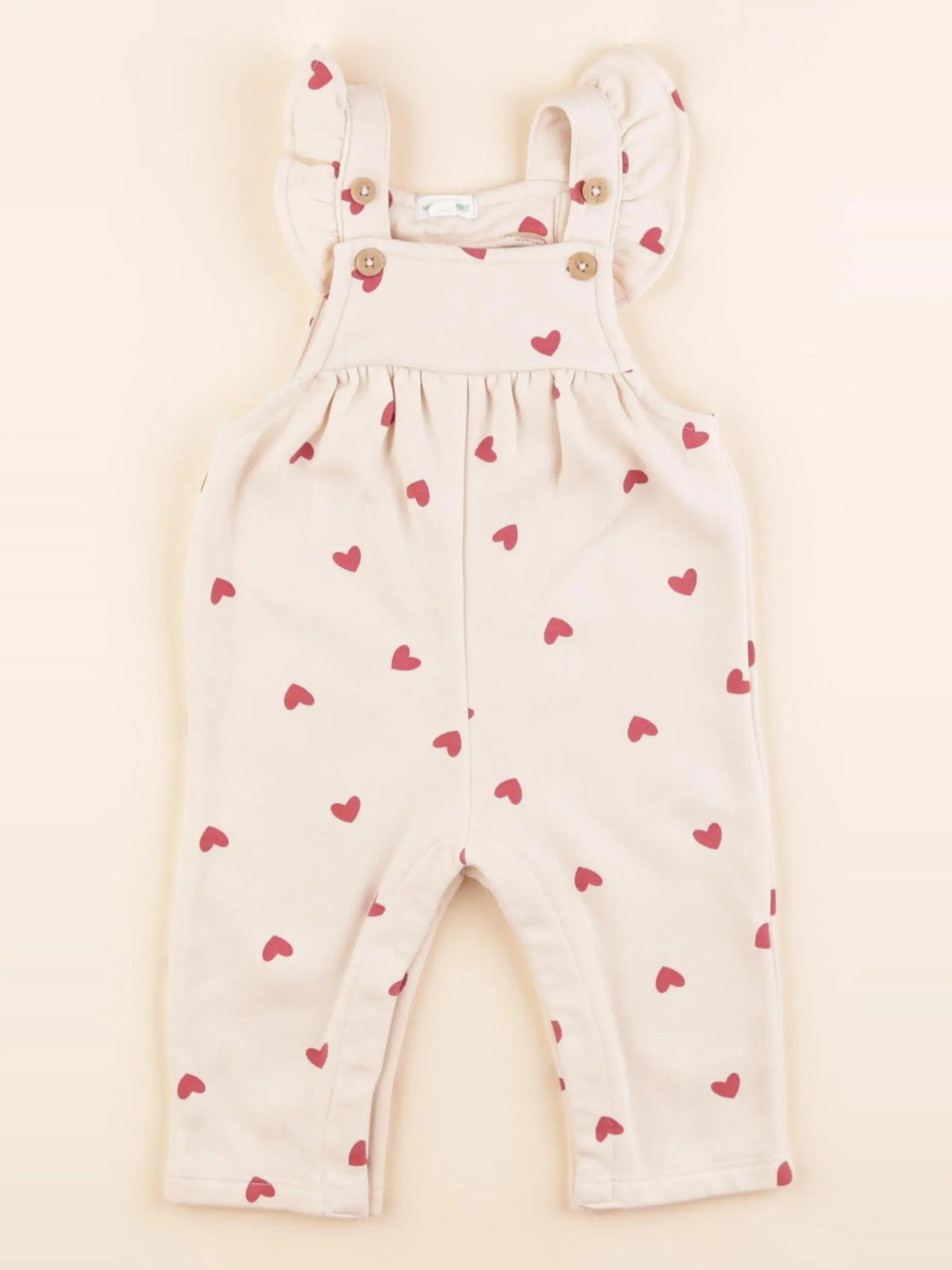 Vertbaudet - salopette beige, rouge - 6 mois