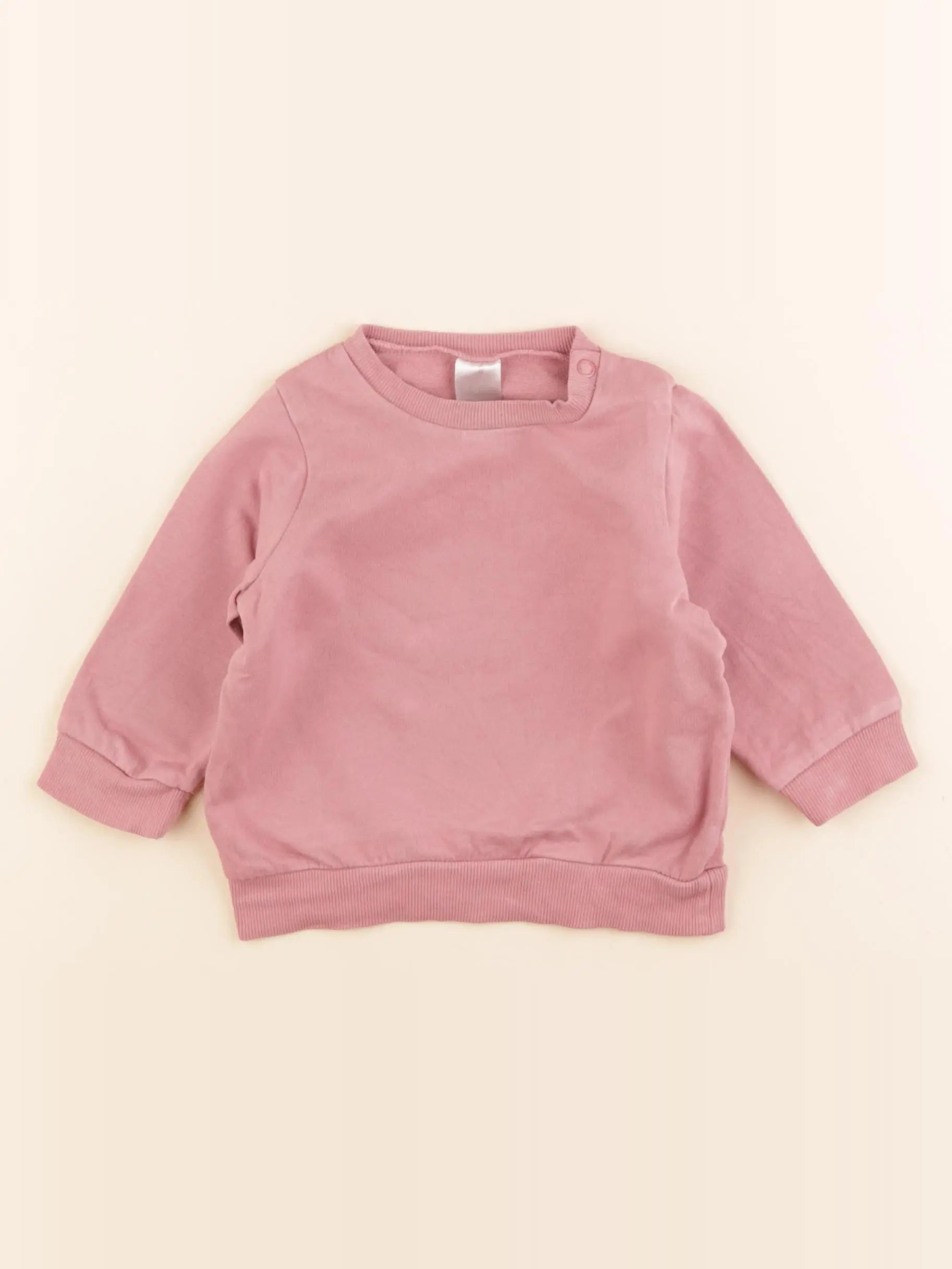 H&M - sweat rose - 4/6 mois