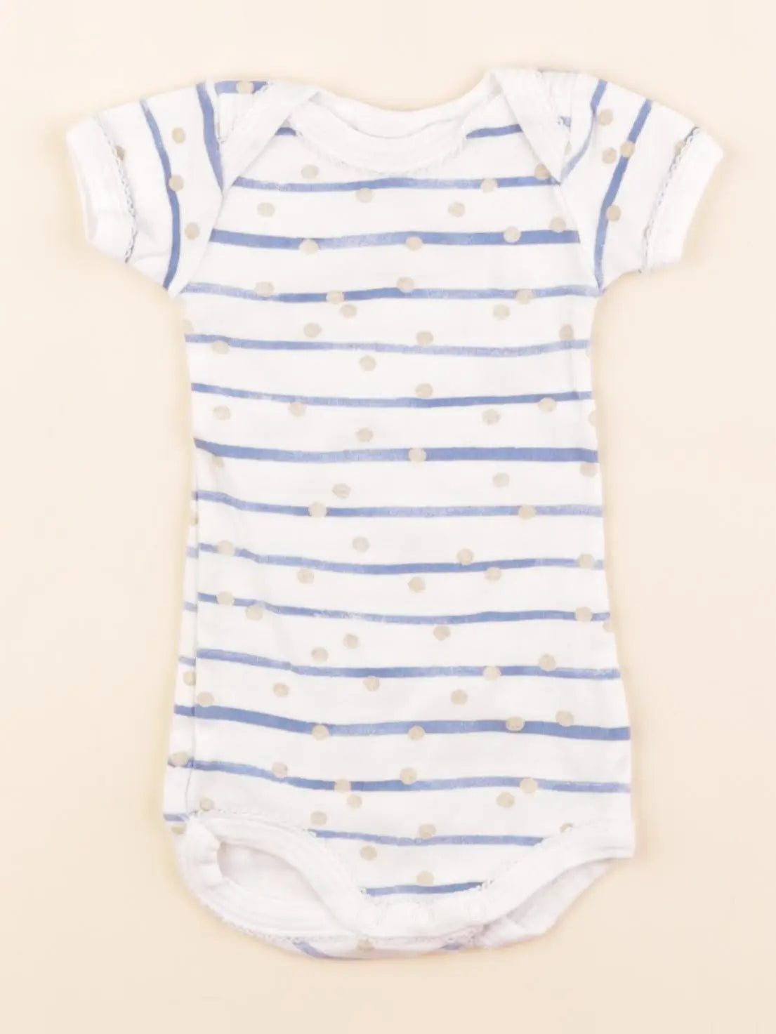 Petit Bateau - body bleu, blanc - 3 mois