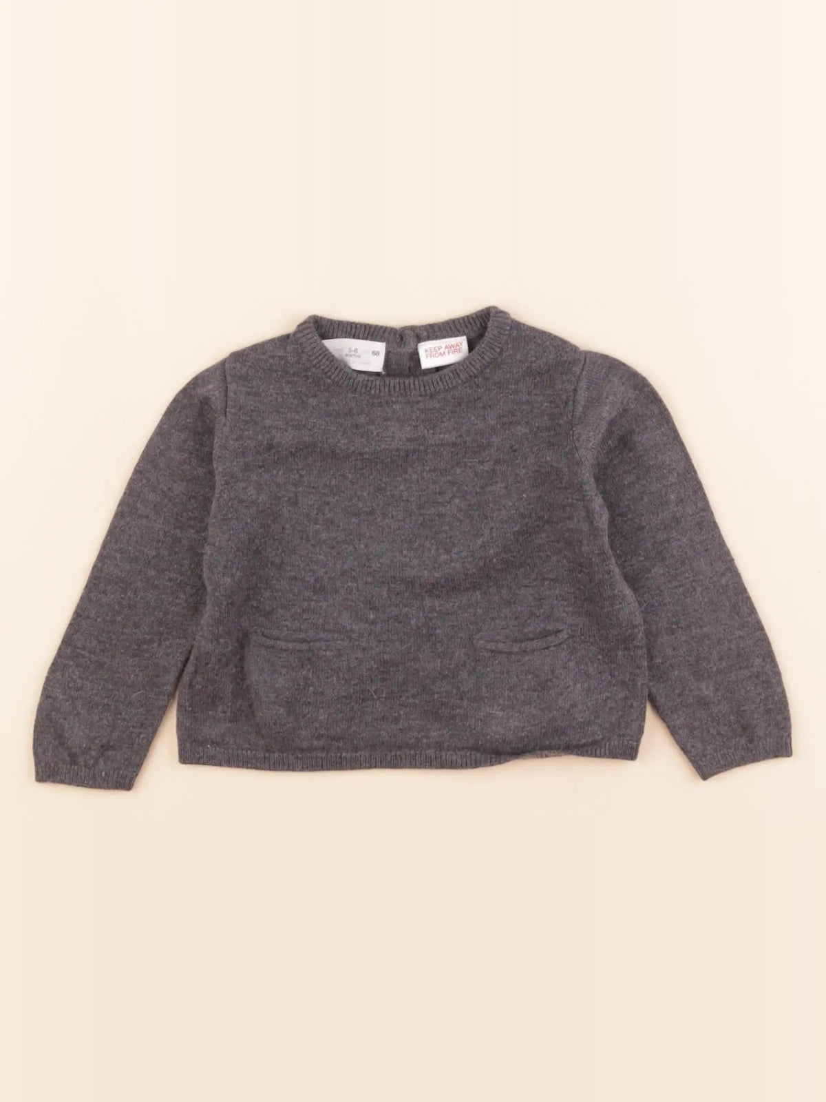 Zara - pull gris - 3/6 mois