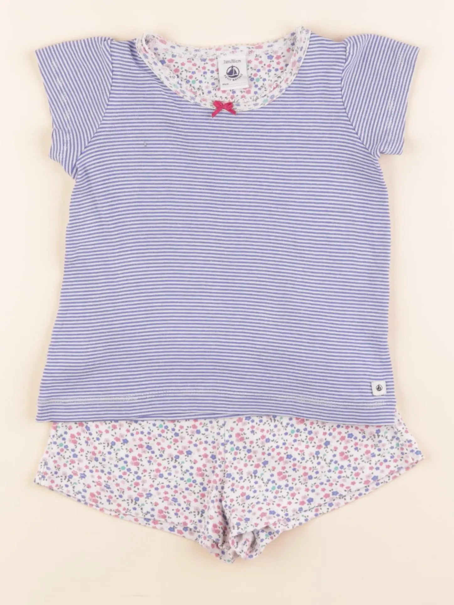 Petit Bateau - pyjama coton bleu - 2 ans