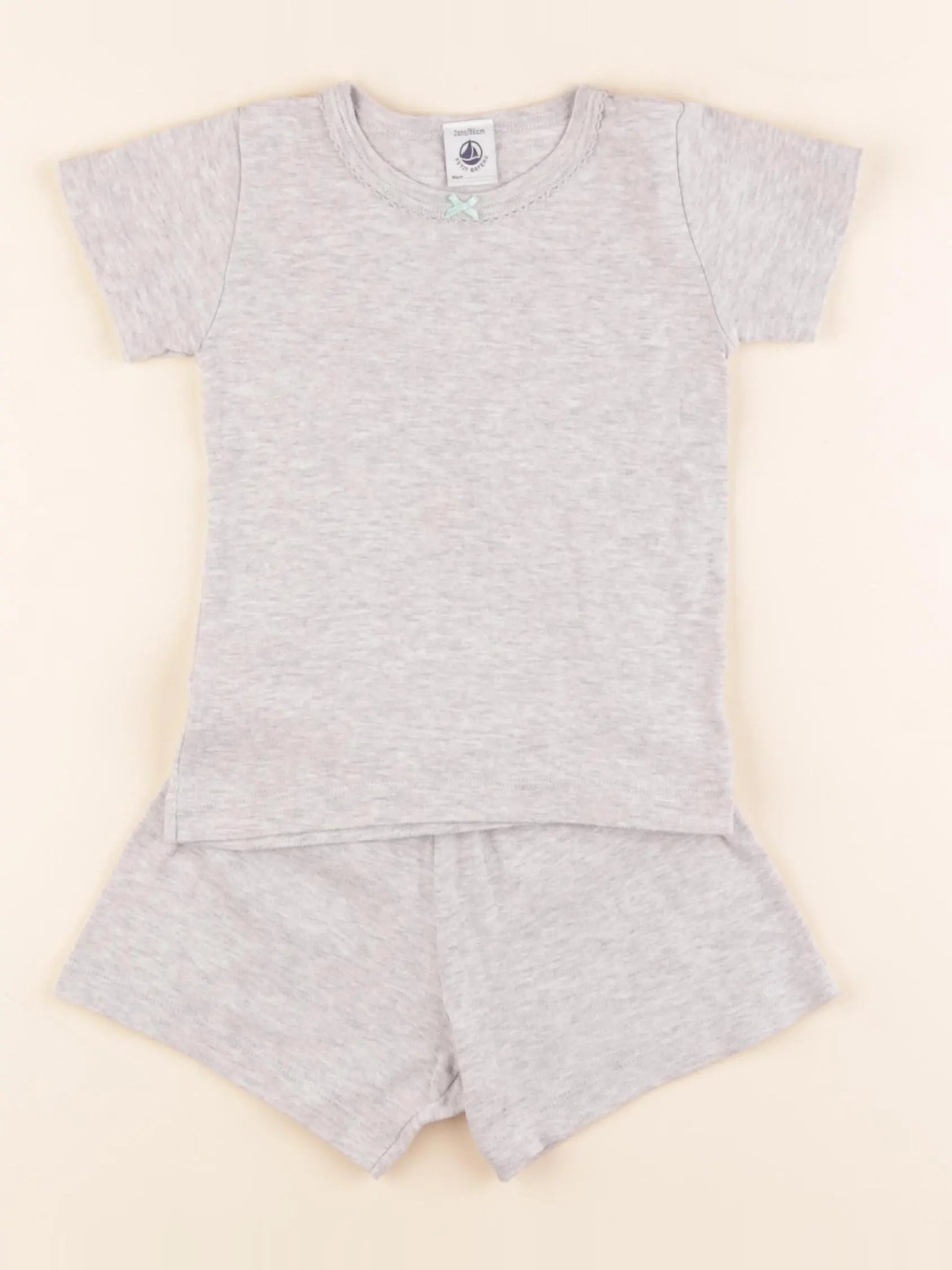 Petit Bateau - pyjama coton gris - 2 ans