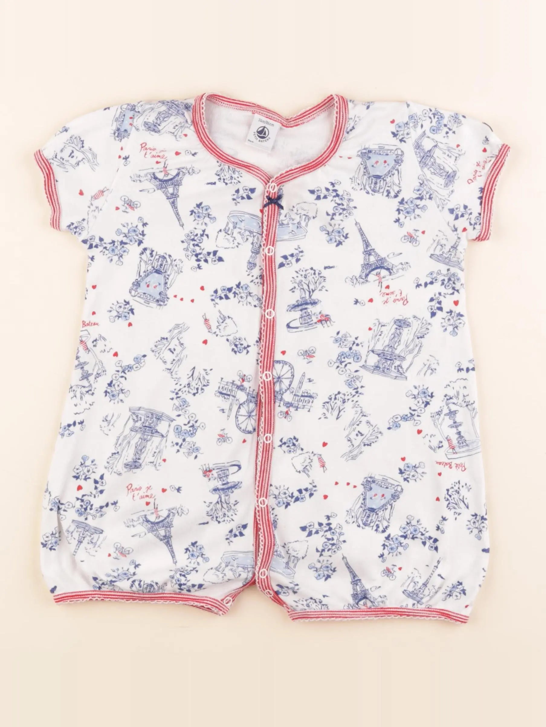 Petit Bateau - pyjama coton bleu - 24 mois