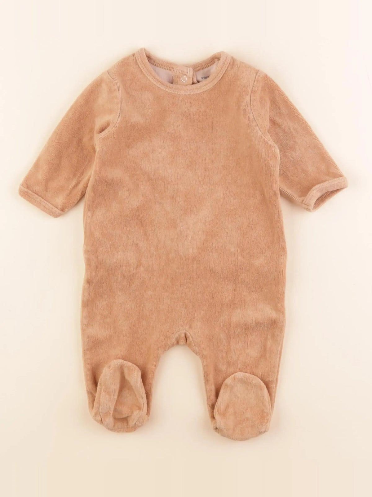 Vertbaudet - pyjama velours marron - 3 mois