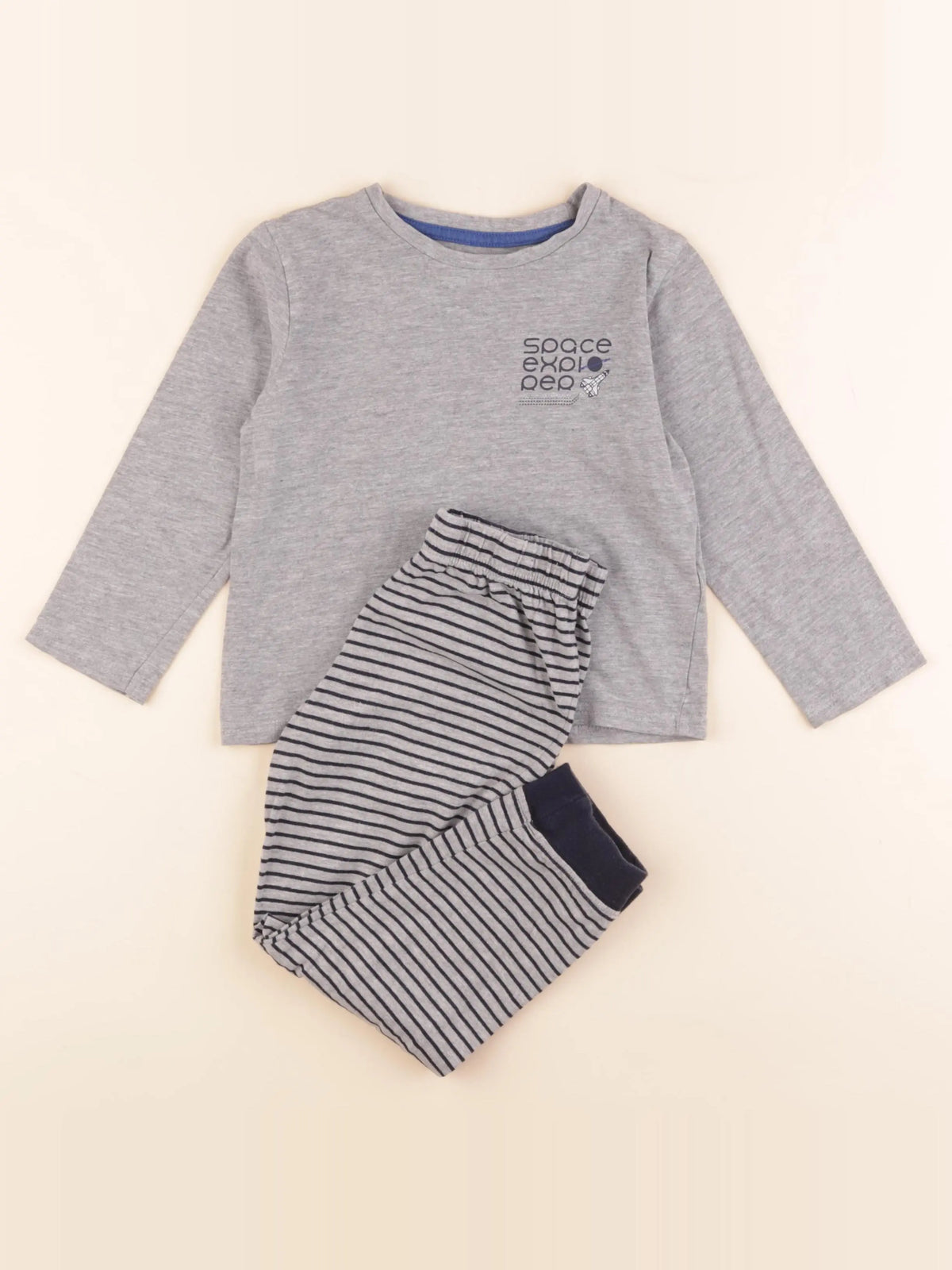 Vertbaudet - pyjama coton gris - 5 ans