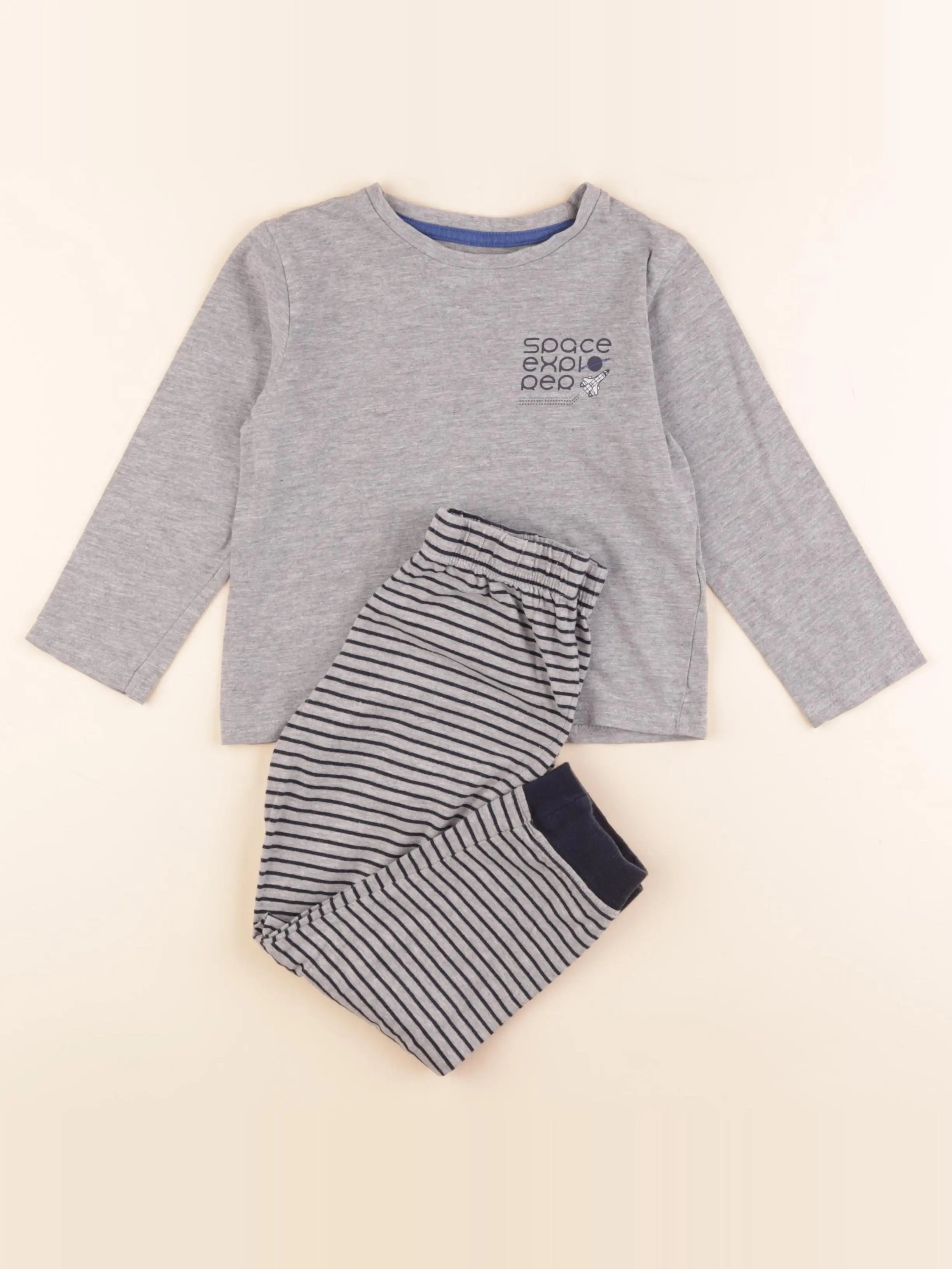 Vertbaudet - pyjama coton gris - 5 ans