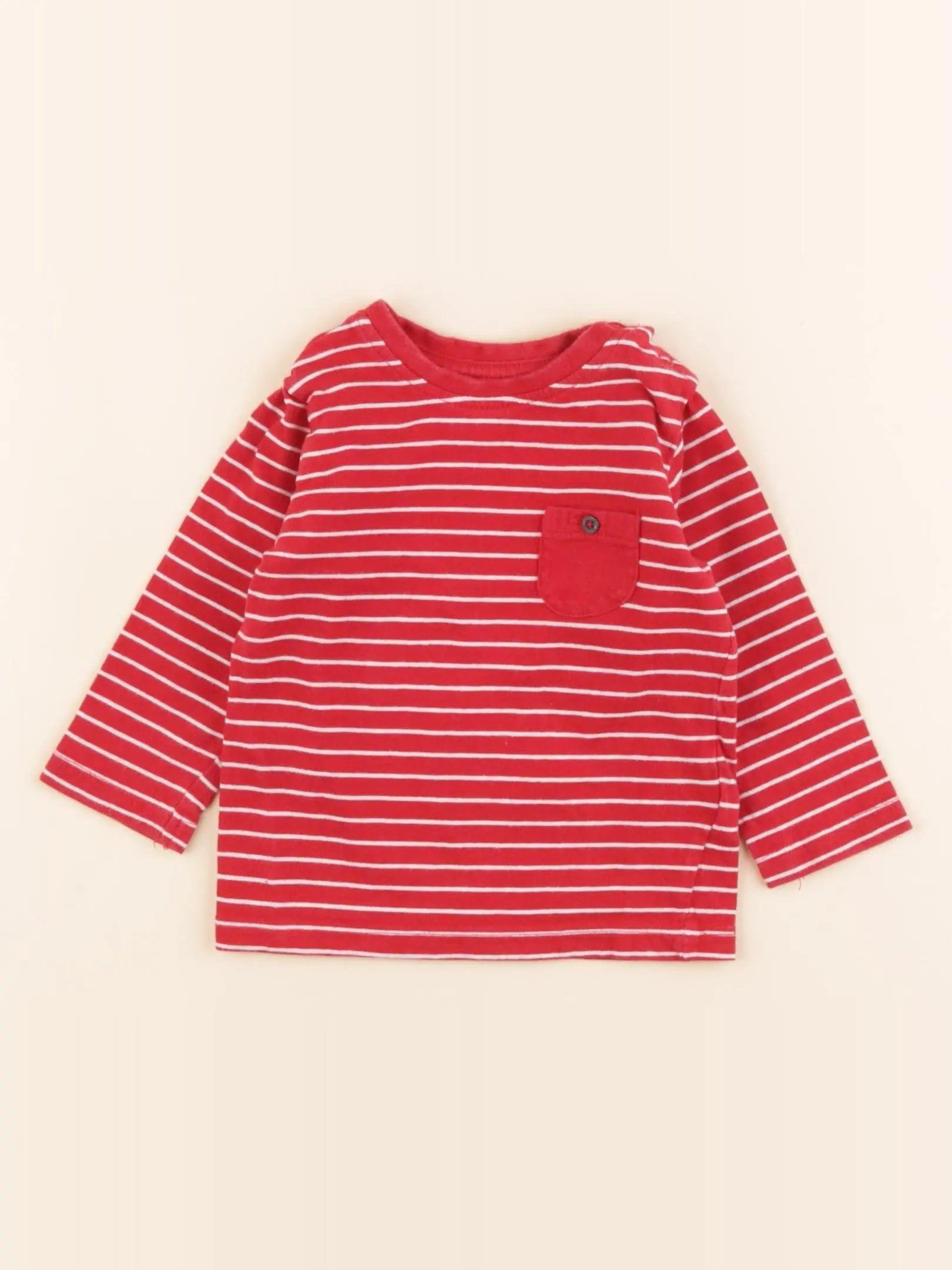 Vertbaudet - tee-shirt rouge - 6 mois