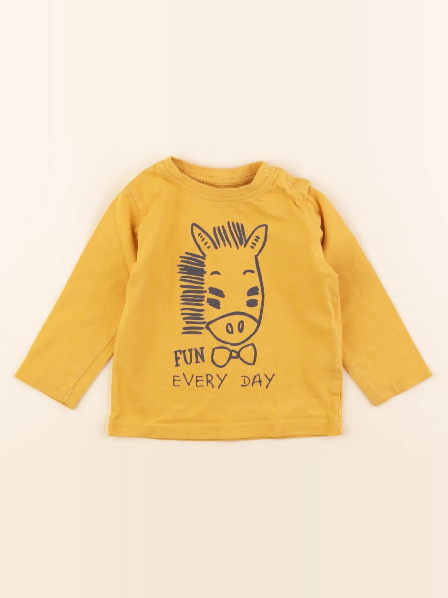 Vertbaudet - tee-shirt jaune - 9 mois