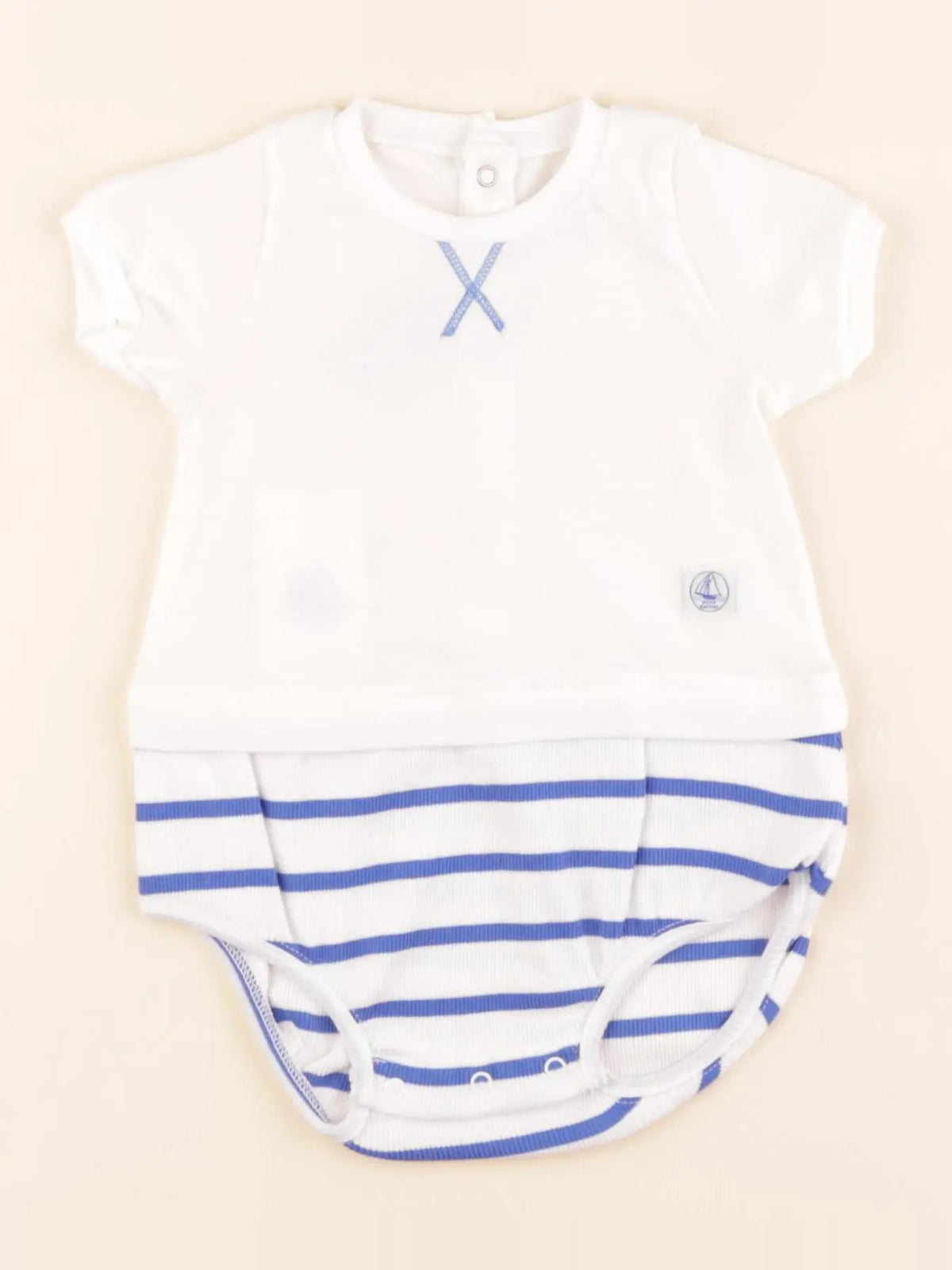 Petit Bateau - combinaison bleu - 6 mois