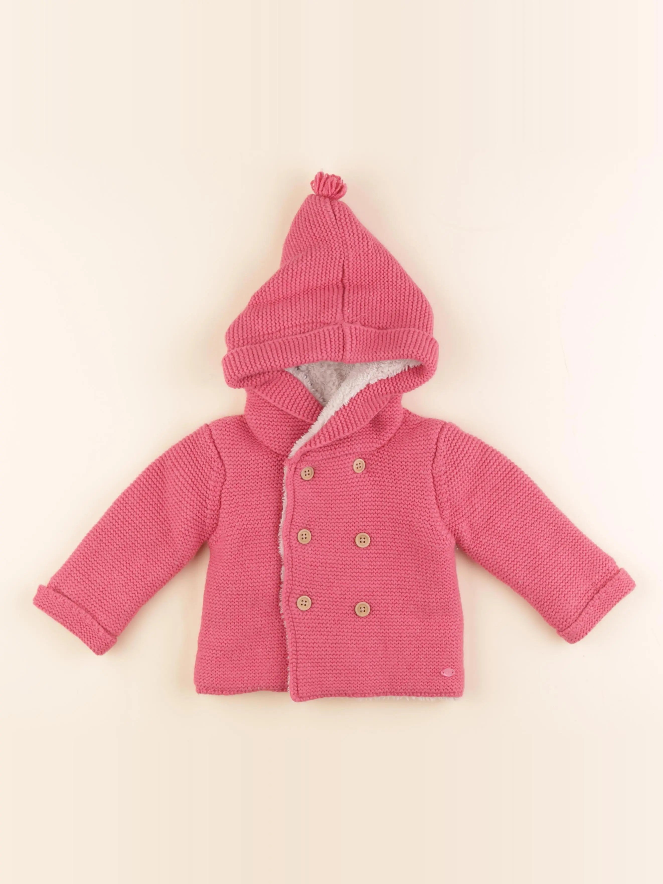 Cyrillus - veste doublé rose - 9 mois