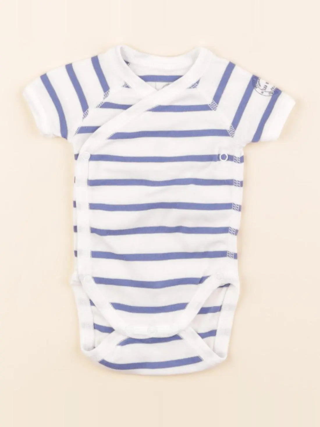 Petit Bateau - body bleu - 0 mois