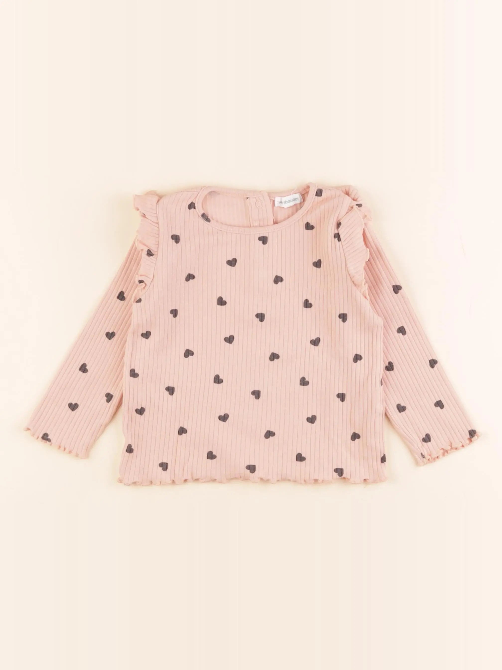 Vertbaudet - tee-shirt rose - 12 mois
