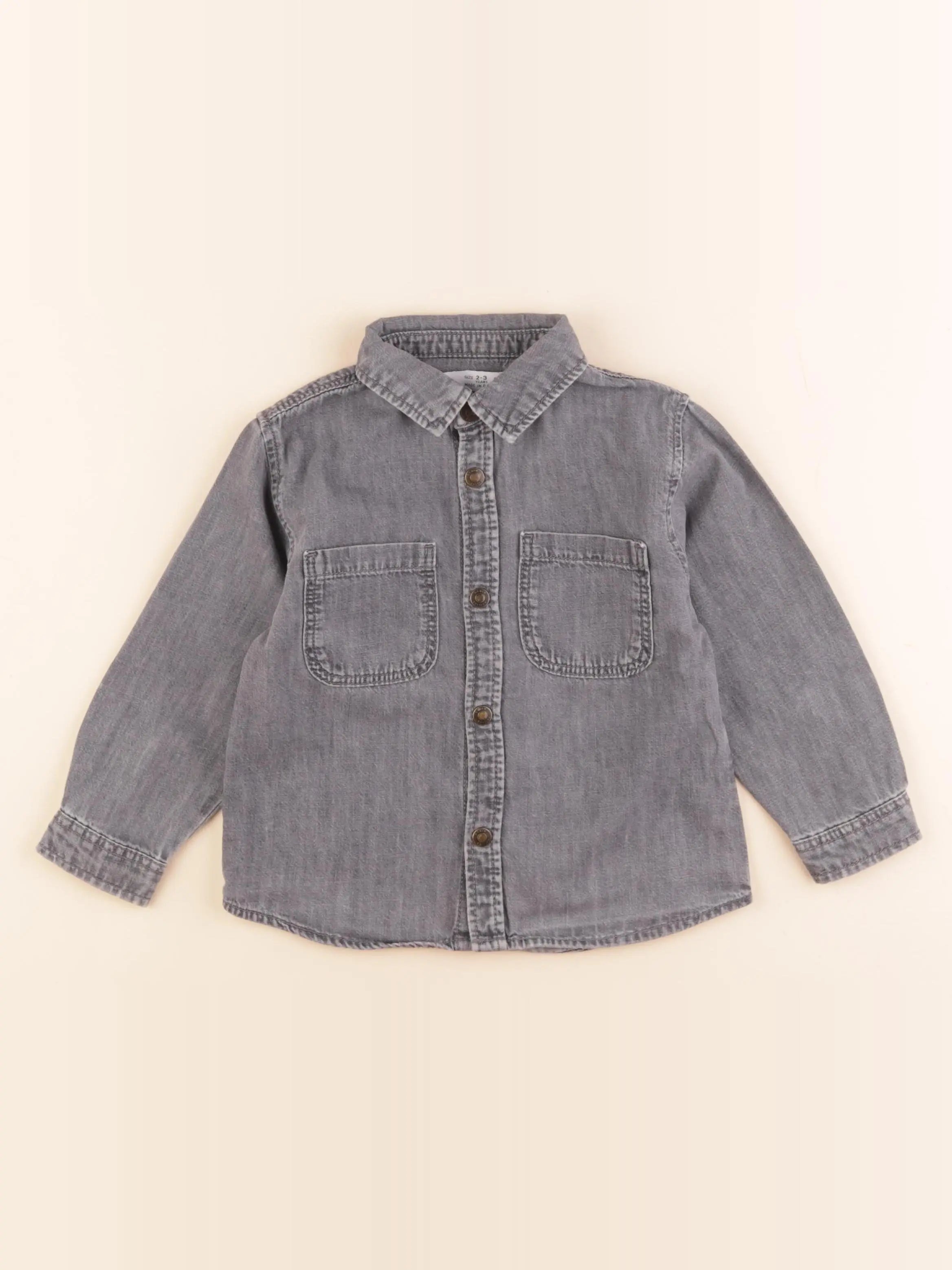 Zara - chemise gris - 2/3 ans