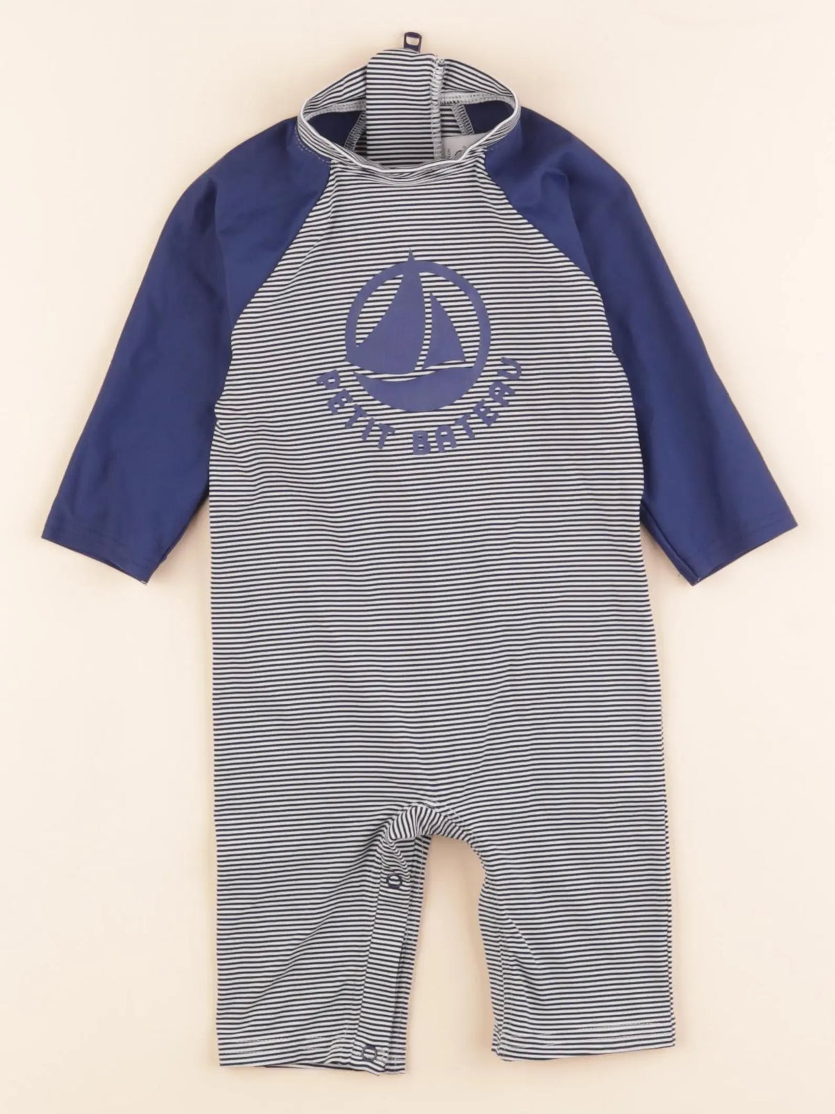 Petit Bateau - combi de bain bleu - 12 mois