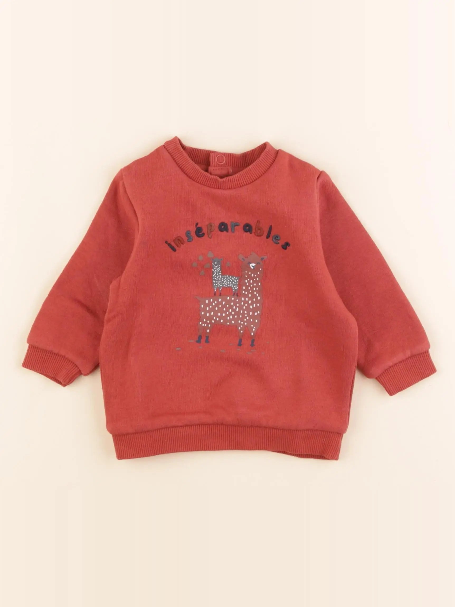 Vertbaudet - sweat rouge - 6 mois