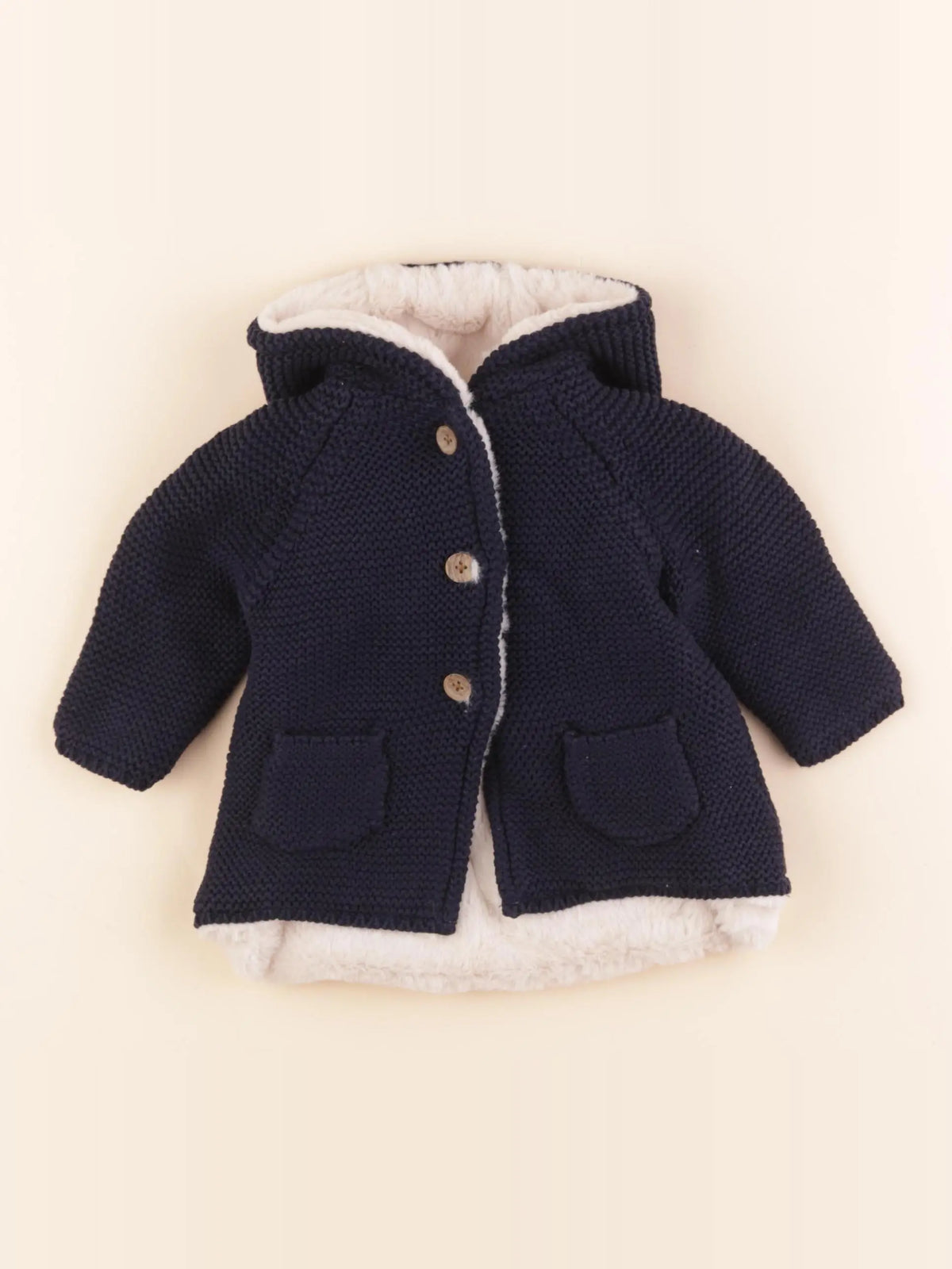 Vertbaudet - veste doublé bleu - 6 mois