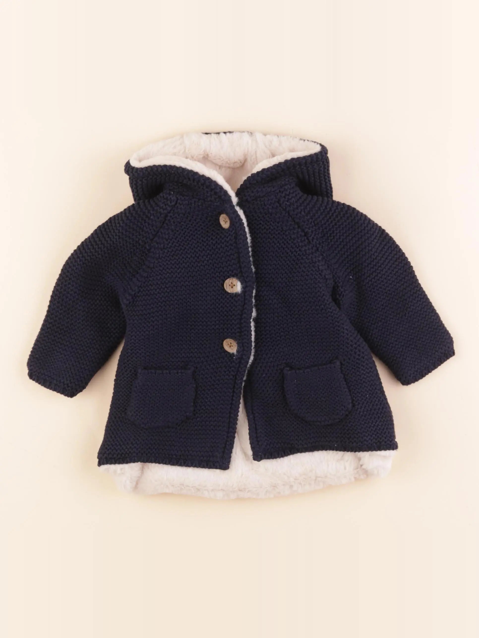 Vertbaudet - veste doublé bleu - 6 mois