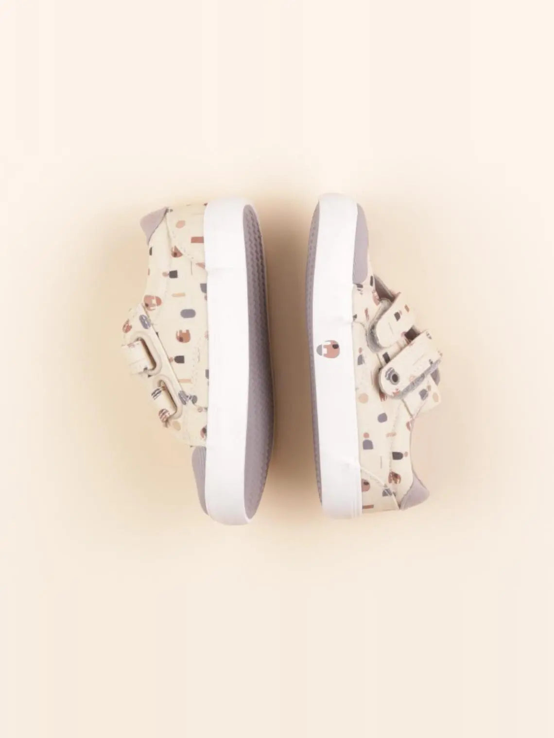 Vertbaudet - tennis à scratch/ lacets beige, gris - pointure 24
