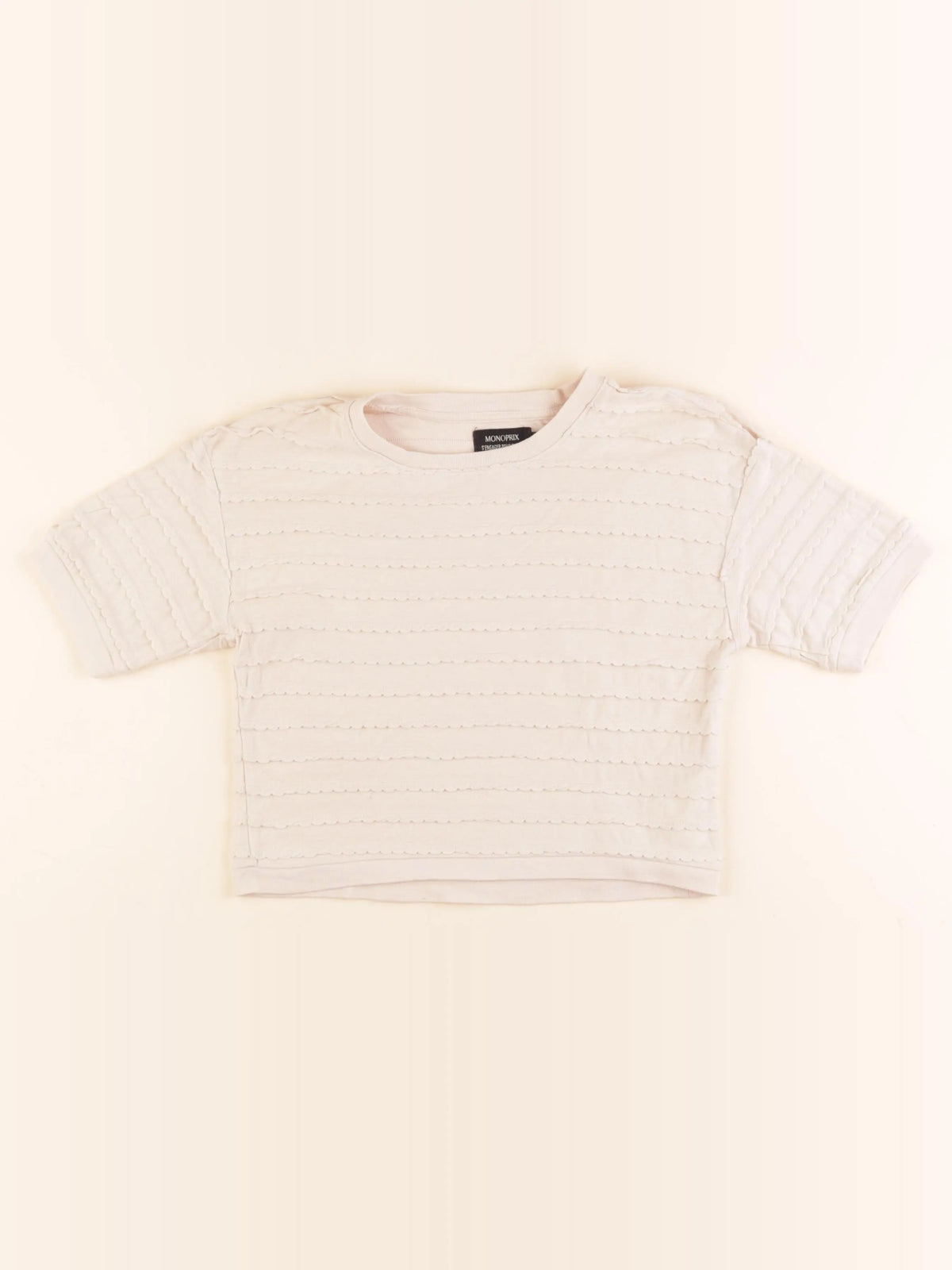 Monoprix - tee-shirt beige - 8 ans